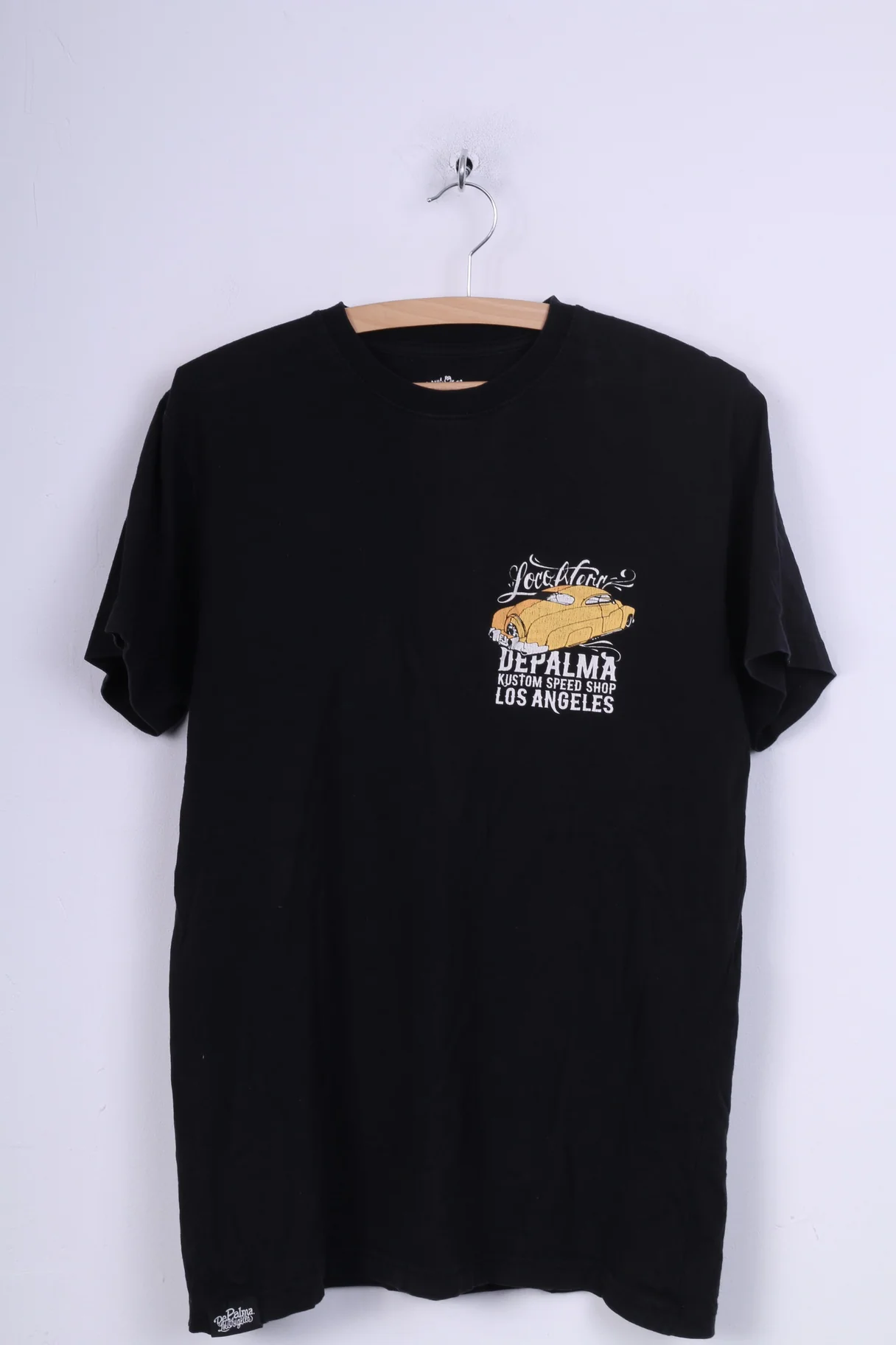 De Palma Mens M Shirt Black Los Angeles Crew Neck Cotton