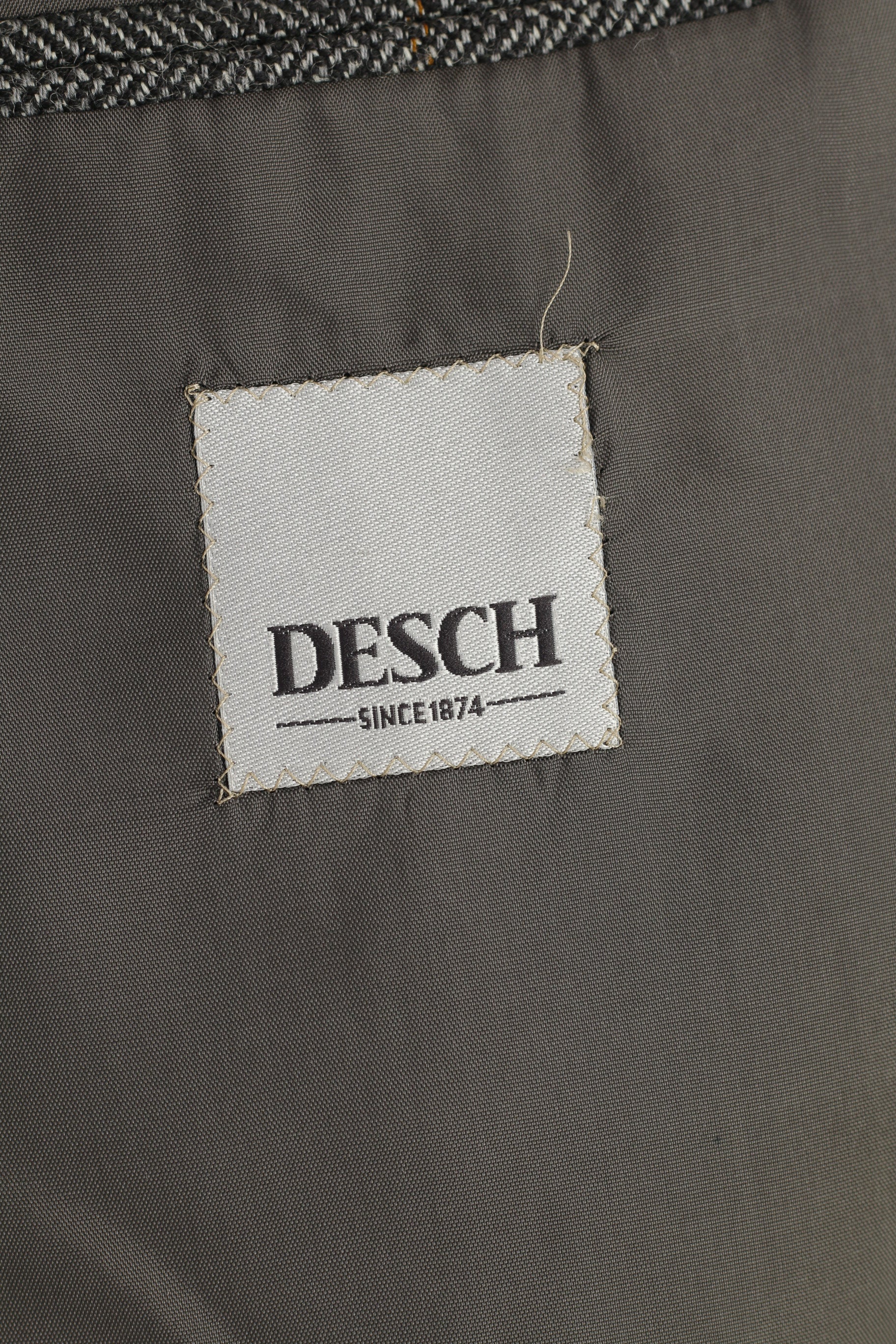 Desch Men 52  Blazer Wool Grey Breasted Jacket Buttons Pockets Top - Image 4