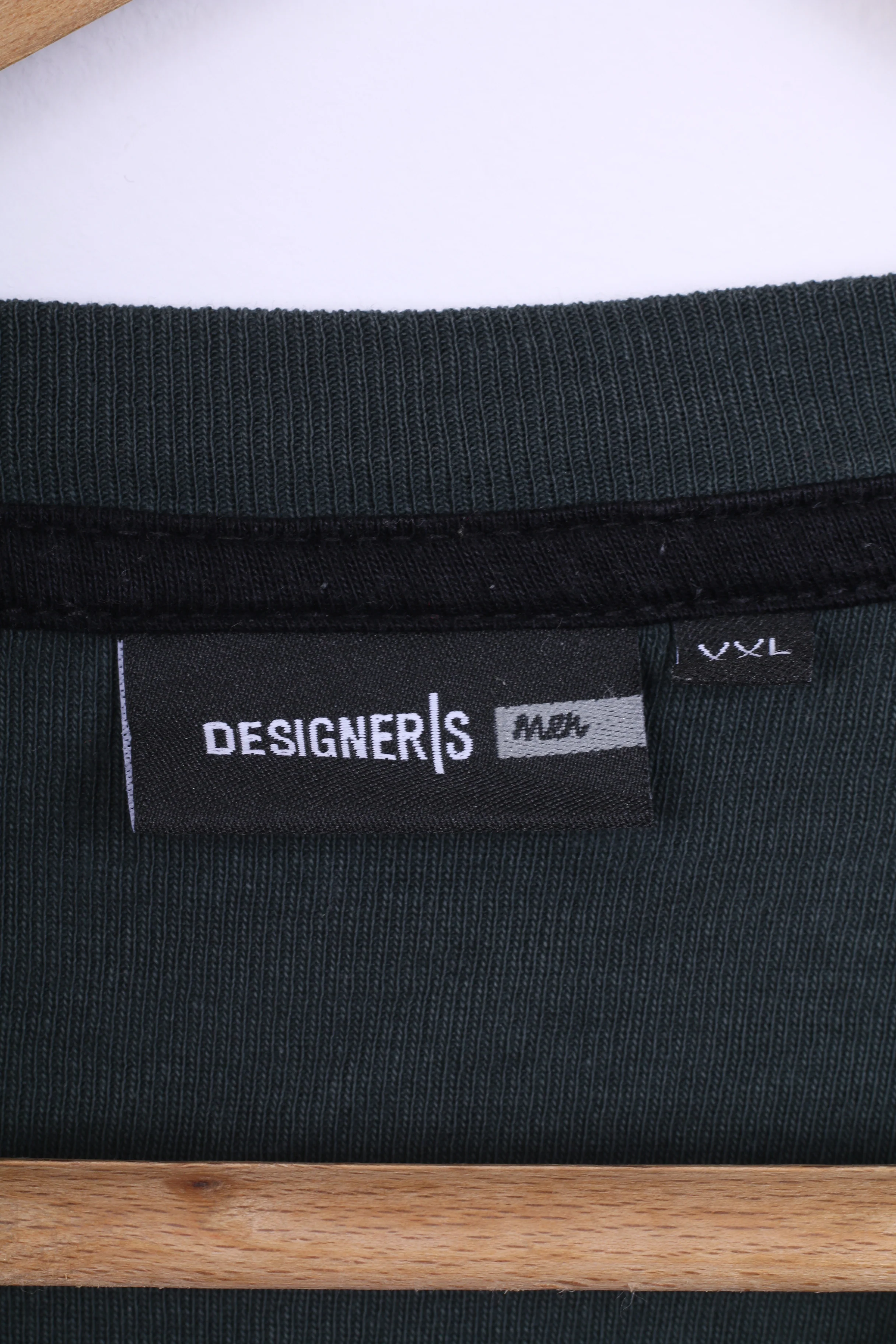Designers Men Mens XXL T-Shirt Green Cotton Long Sleeve Crew Neck - Image 5