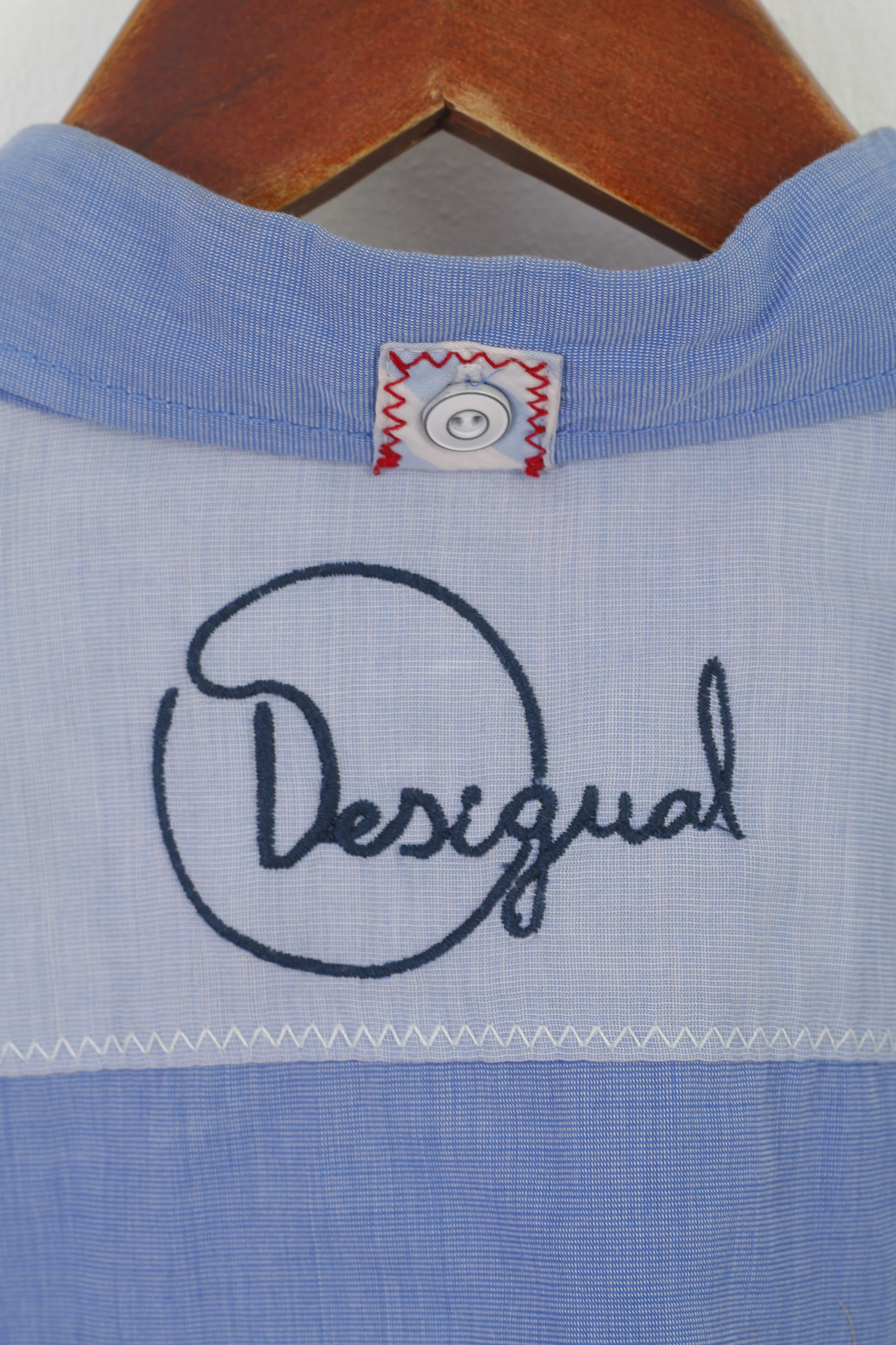 Desigual Men S Casual Shirt Blue Cotton Slim Fit Oceanic Skyline La Vida Es Chula Top - Image 6