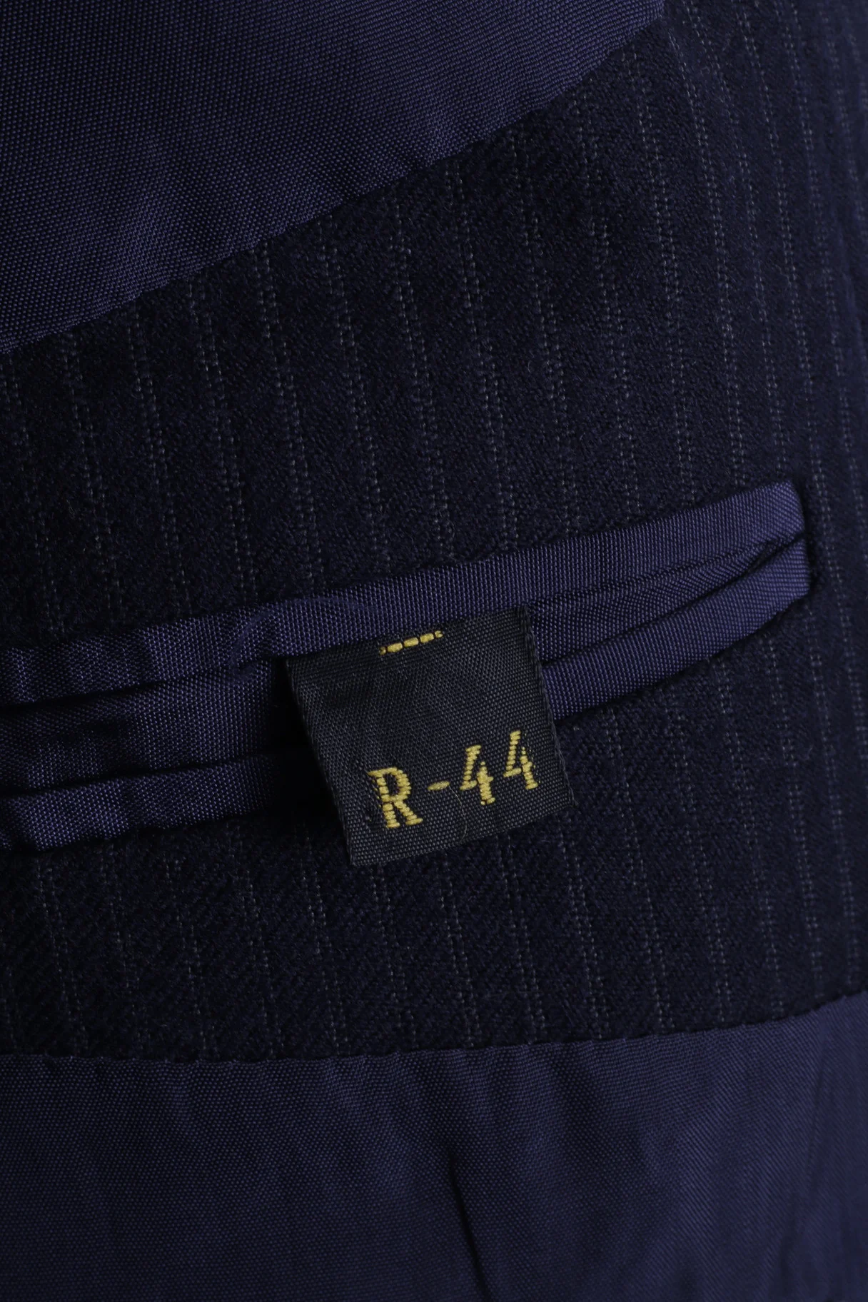 Devereaux Mens 44 XL Blazer Jacket Navy Striped Single Breasted Wool - Image 5