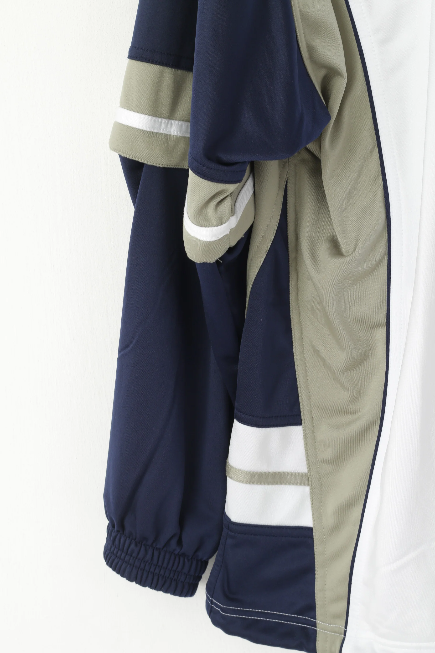Diadora Davis Cup Men 40 50 L Sweatshirt White Vintage Tennis Snap Sleeve Track Top - Image 7