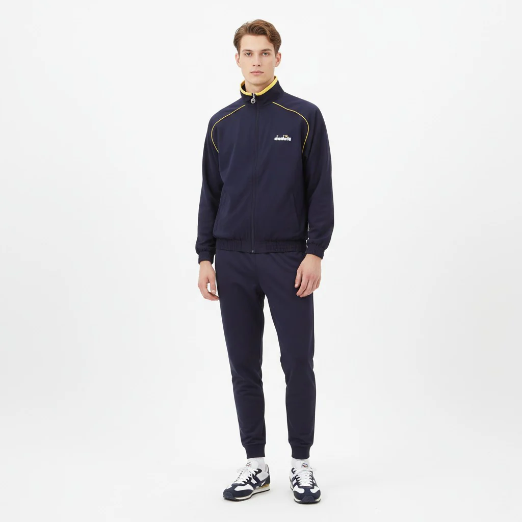 Diadora Men S Jacket Navy Bomber Vintrage Sportswear Zip Up Training Sport Track Top