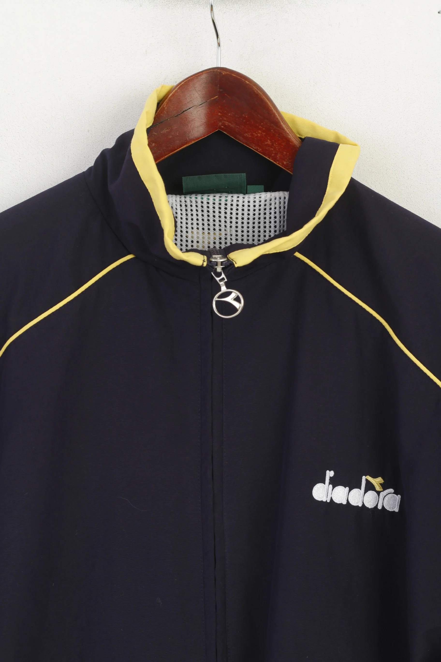 Diadora Men S Jacket Navy Bomber Vintrage Sportswear Zip Up Training Sport Track Top - Image 3
