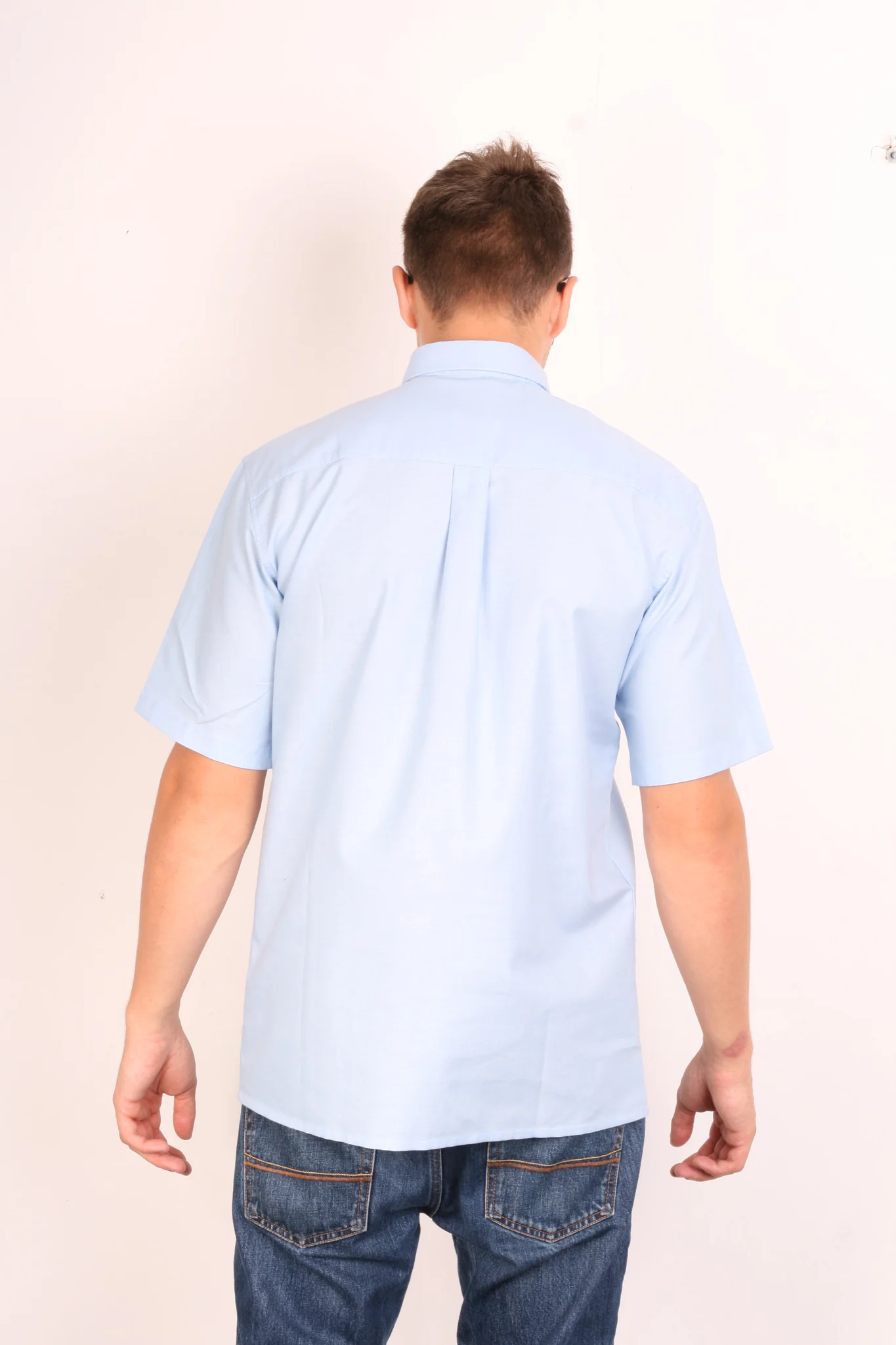 Dickies Mens 15.5/39 L/XL Casual Shirt Blue Short Sleeve Summer Cotton - Image 5