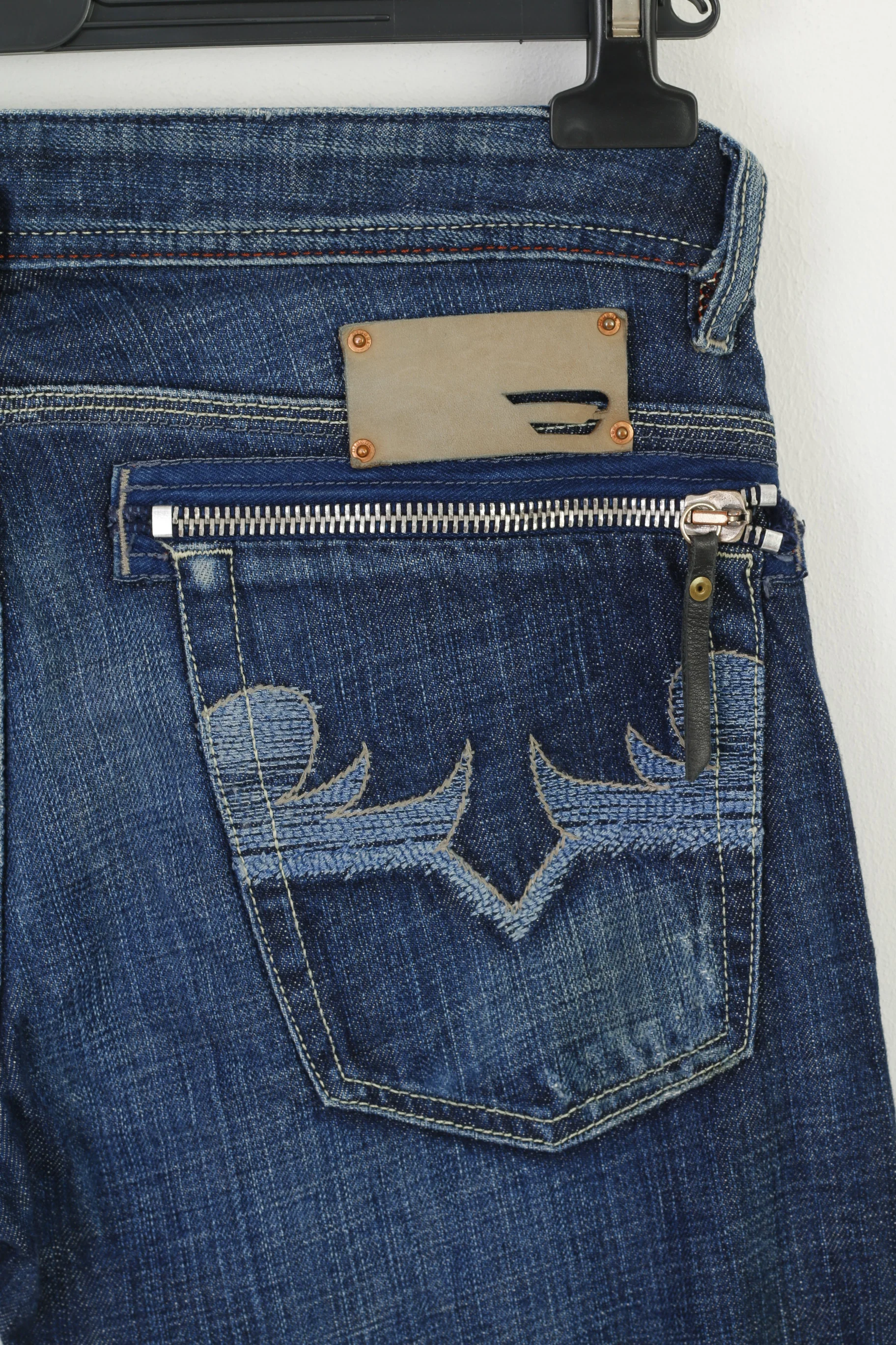 Diesel Industry Men 32 Jeans Trousers Navy Cotton Denim Made in Italy Straight Pants - Image 5
