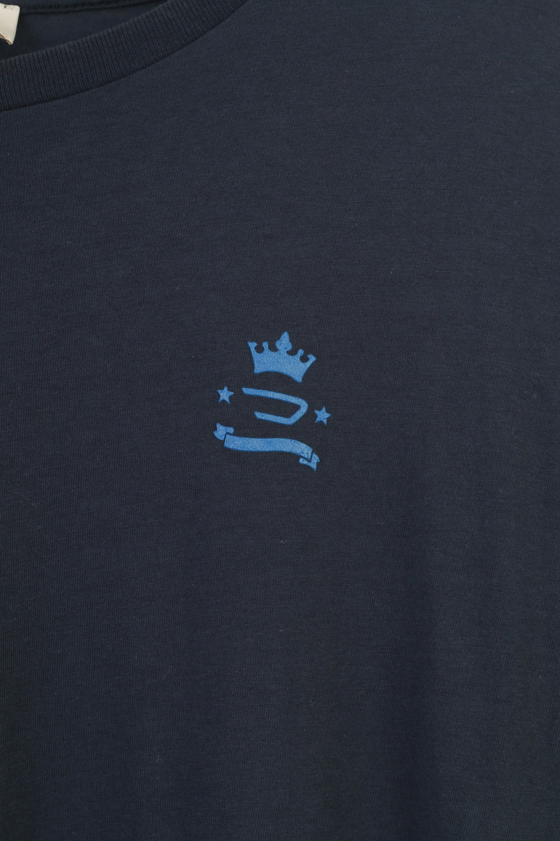 Diesel Men M T-Shirt Navy Cotton Crew Neck Stretch Vintage Logo Short Sleeve Top - Image 4