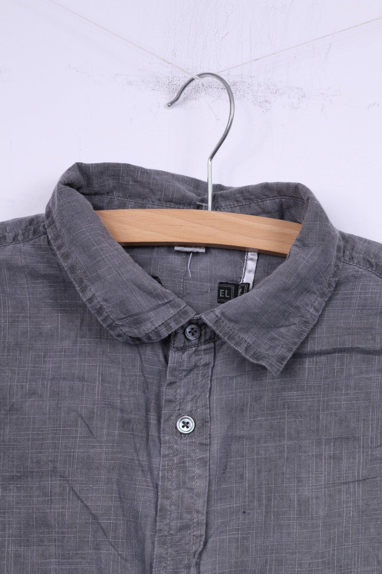 Diesel Mens M Casual Shirt Short Sleeve Grey Cotton Summer Top - Image 2