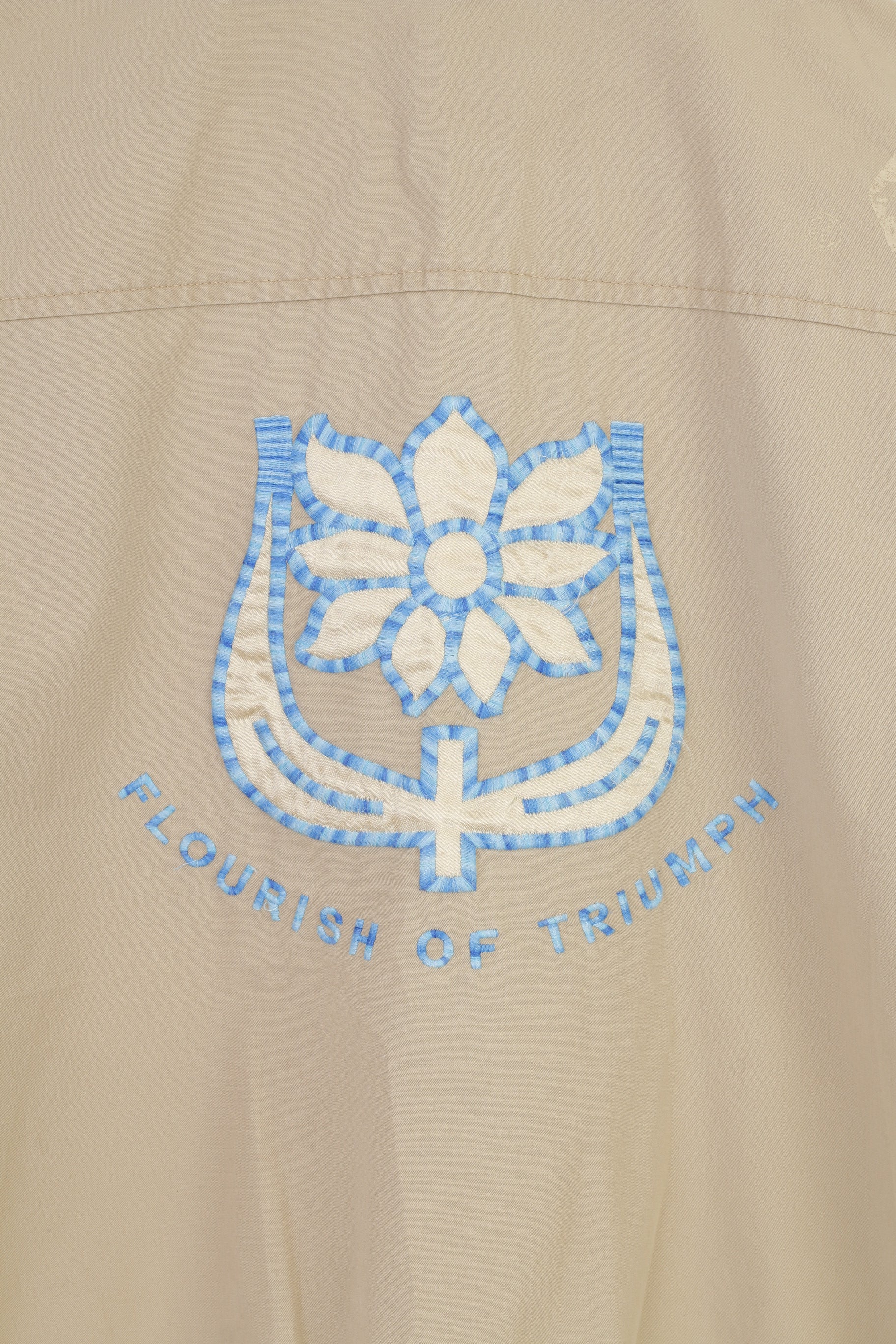 Diesel Women M S Jacket Beige Cotton Zip Up Lightweight Flourish Of Triumph Embroidery Top - Image 5
