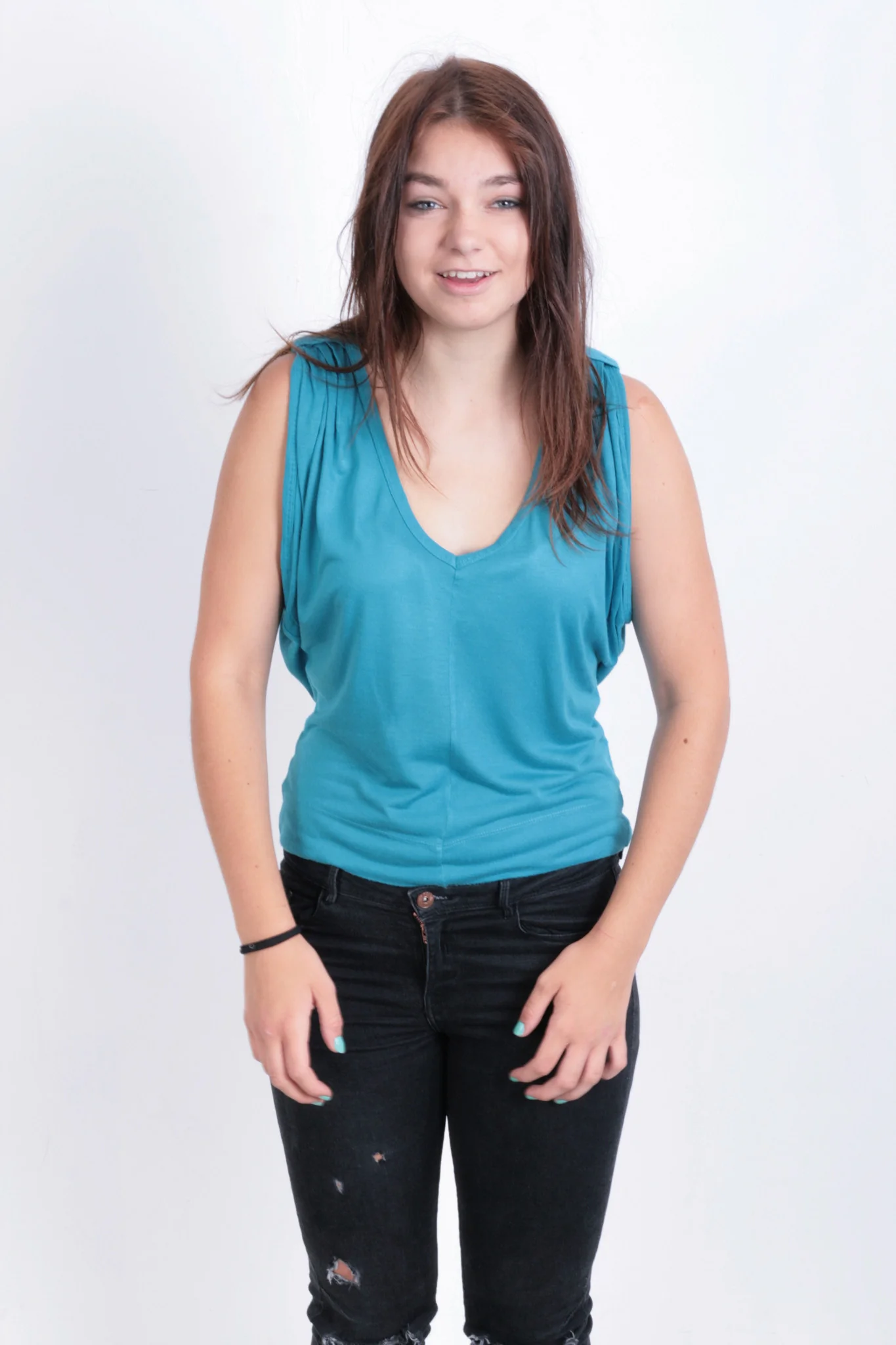Diesel Womens M Blouse Sleeveless Turquoise Party Top Tunic shirt - Image 2