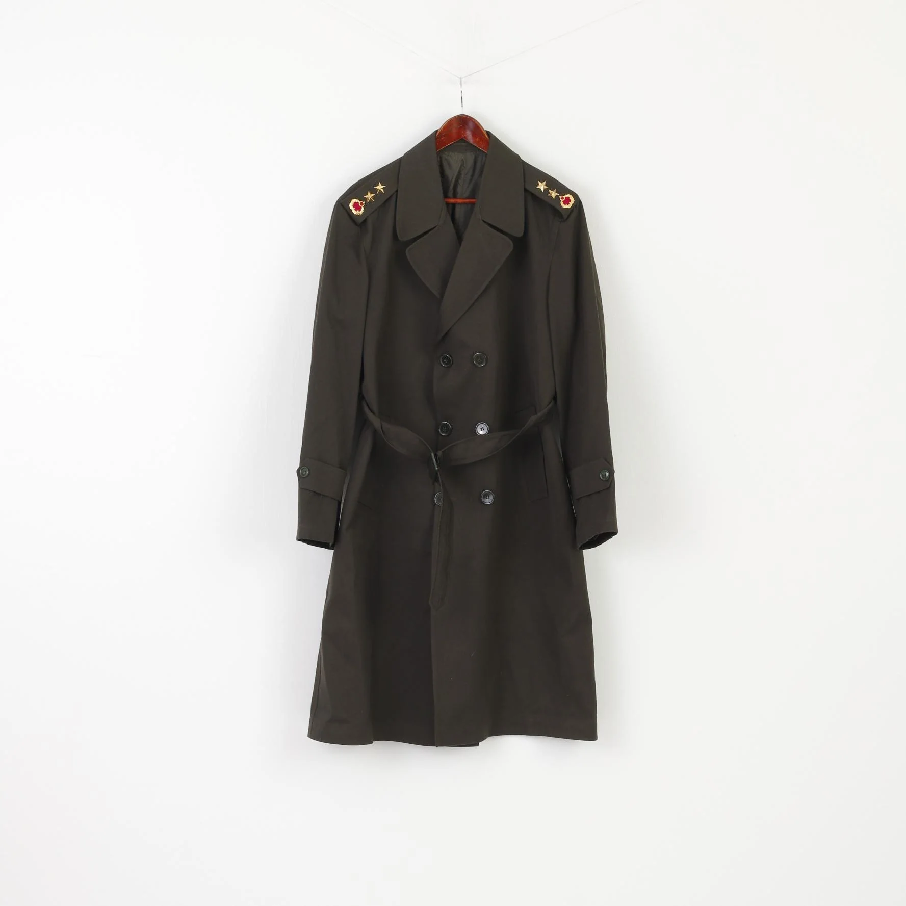 Dikimevi Men M Coat Khaki Turkish Pardosu Haki Muflon Military Double Breasted Top - Image 2