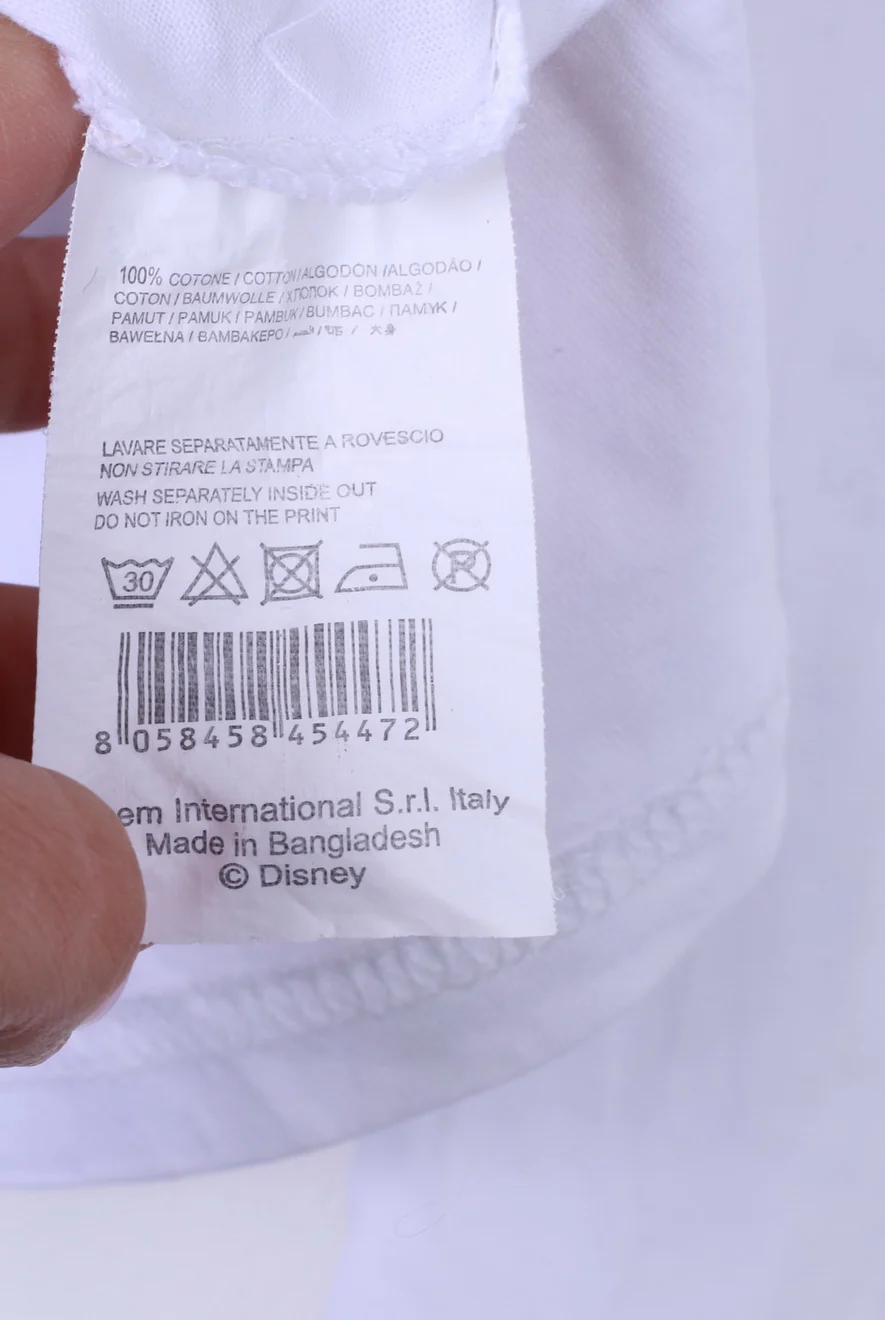 Disney Boys 158 12-13Age Shirt Graphic Mickey White Long Sleeve Cotton - Image 6