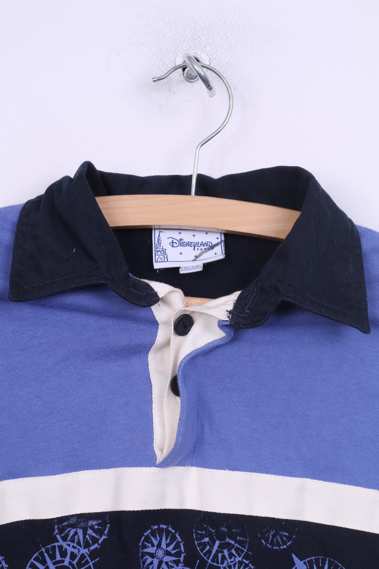 Disnyeland Paris Boys 10/12 Age Polo Shirt Long Sleeve Donald Marine Cotton Blue - Image 2