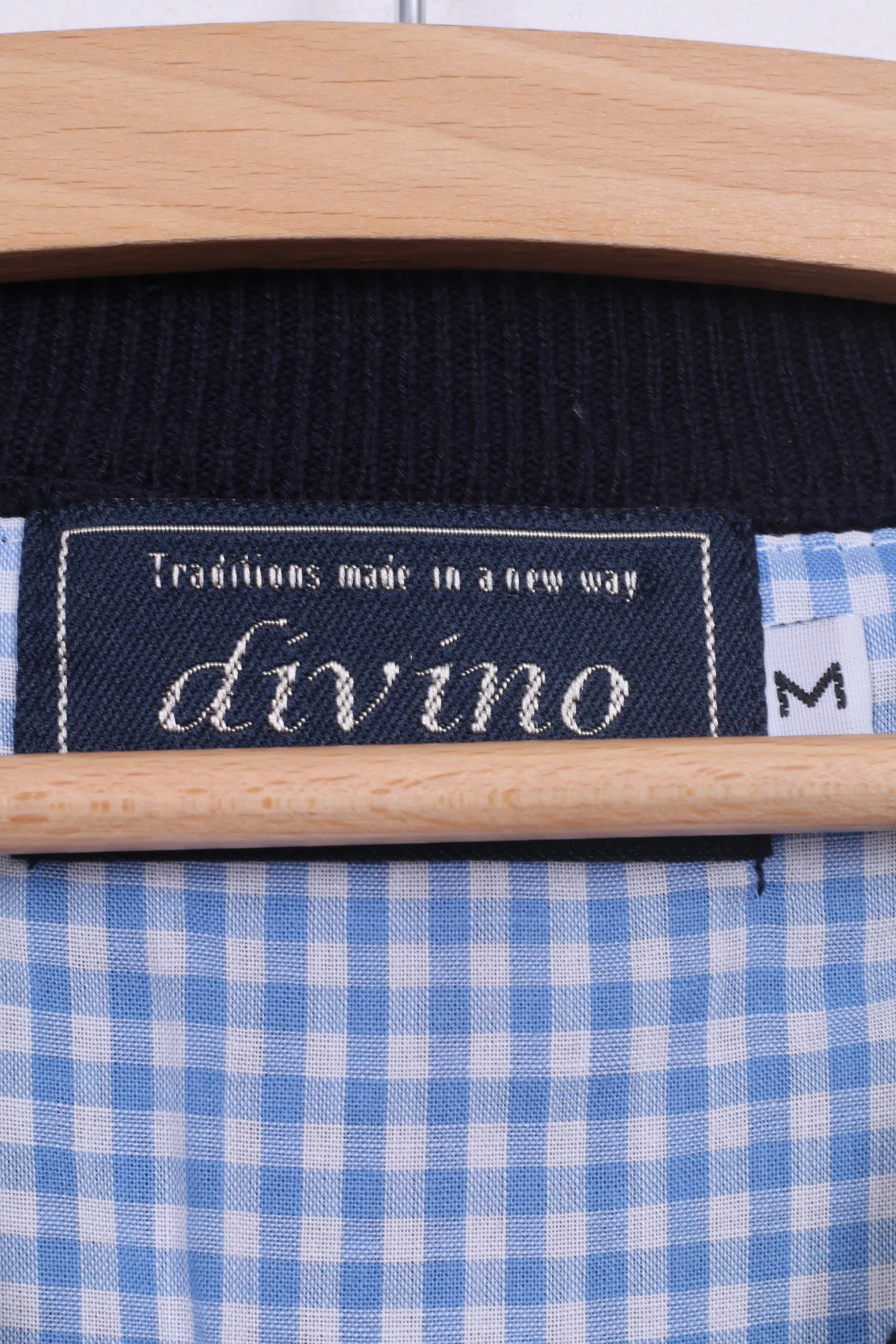 Divino Womens M Long Jumper Sweater Crew Neck Blue Two Duck Navy Cotton Retro Vintage - Image 4