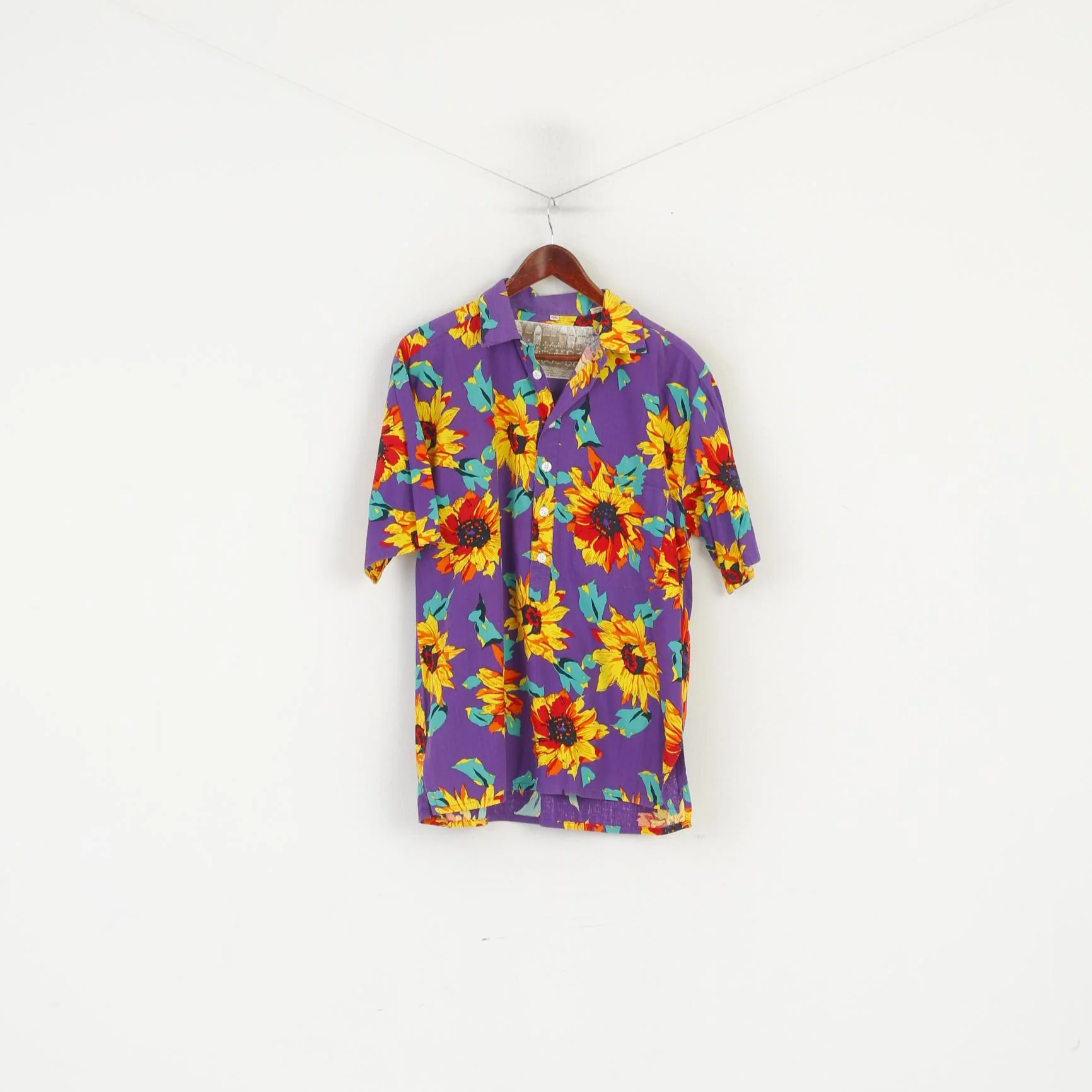 Division Hawaii Men M Casual Shirt Purple Pullover Floral Hawaii Soft Top - Image 2