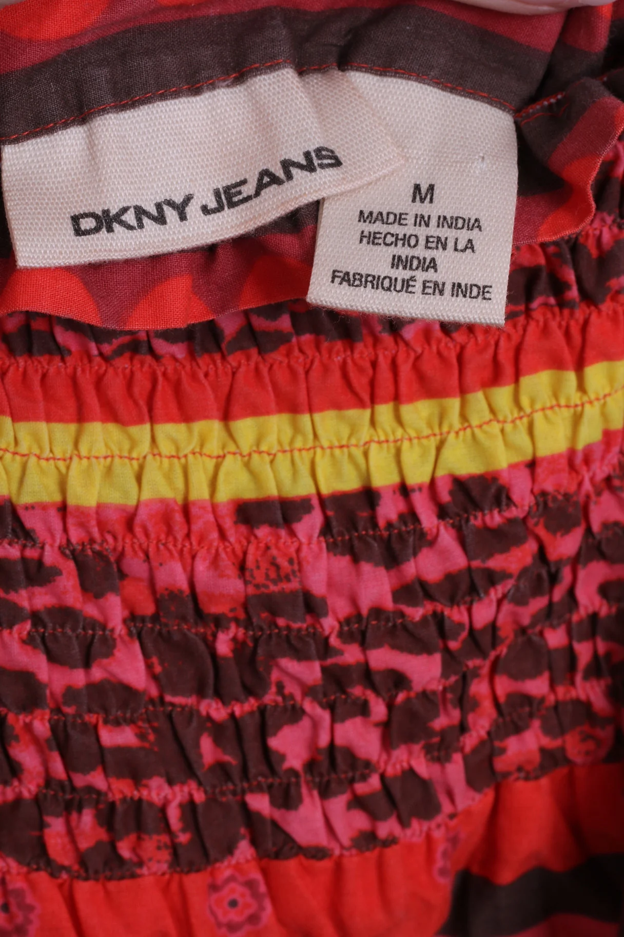DKNY Jeans Womens M Dress Cotton Orange Cocktail - Image 3