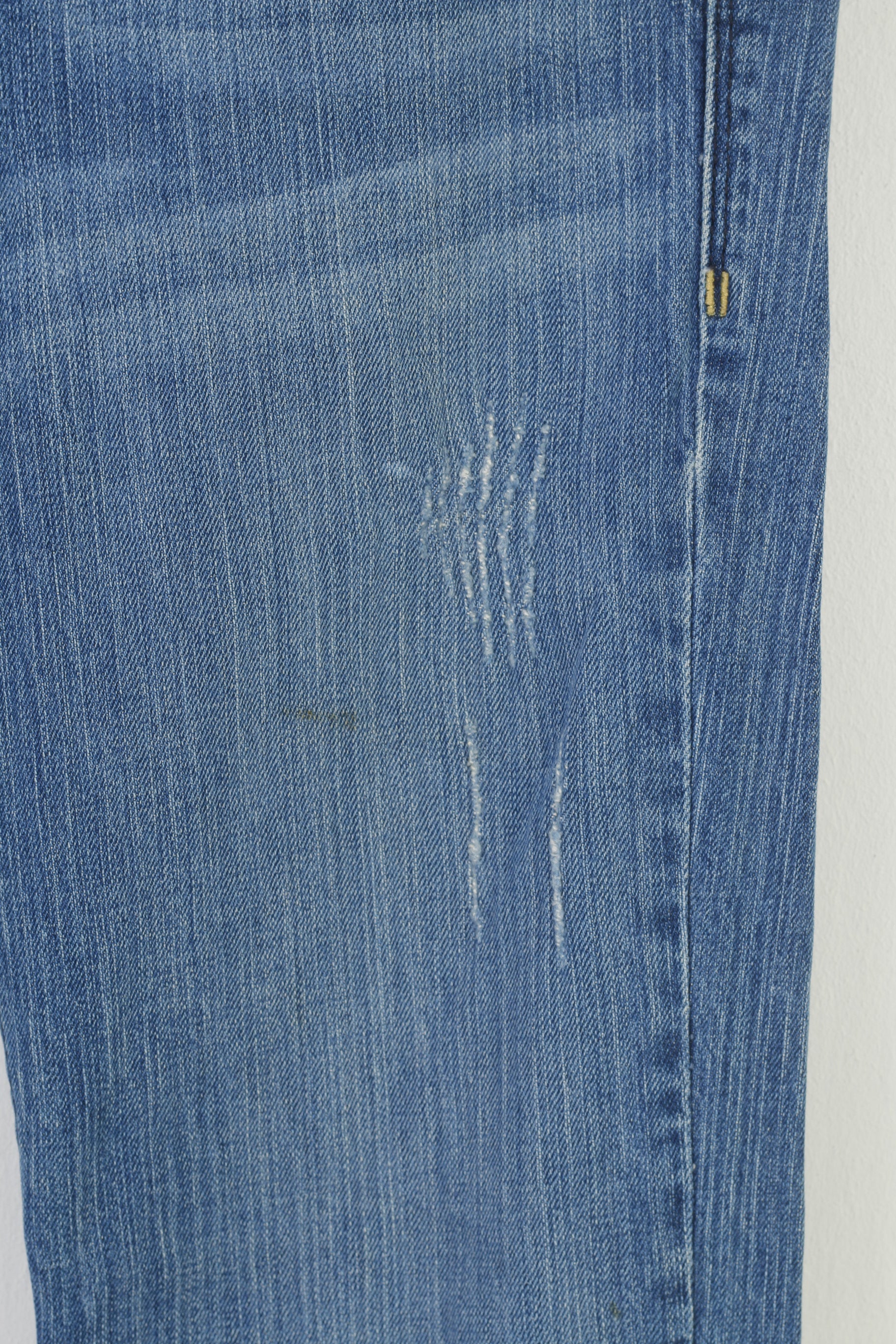 DKNY Men 28 Trousers Blue Cotton Jeans Elastan Low Waist VIntage Pants - Image 4