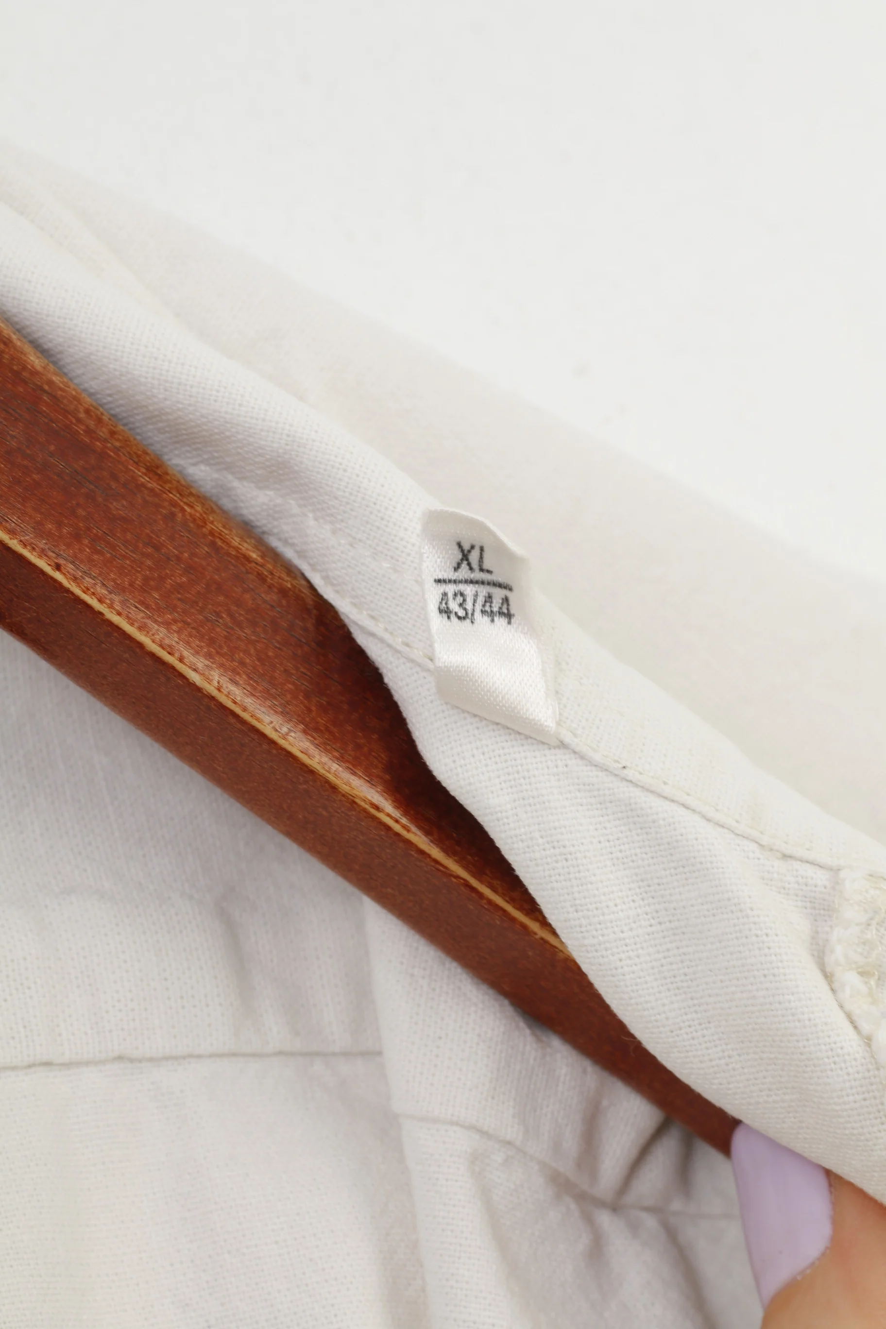 Drachten Men XL Casual Shirt White Short Sleeve Embroidery Cotton Vintage Top - Image 7