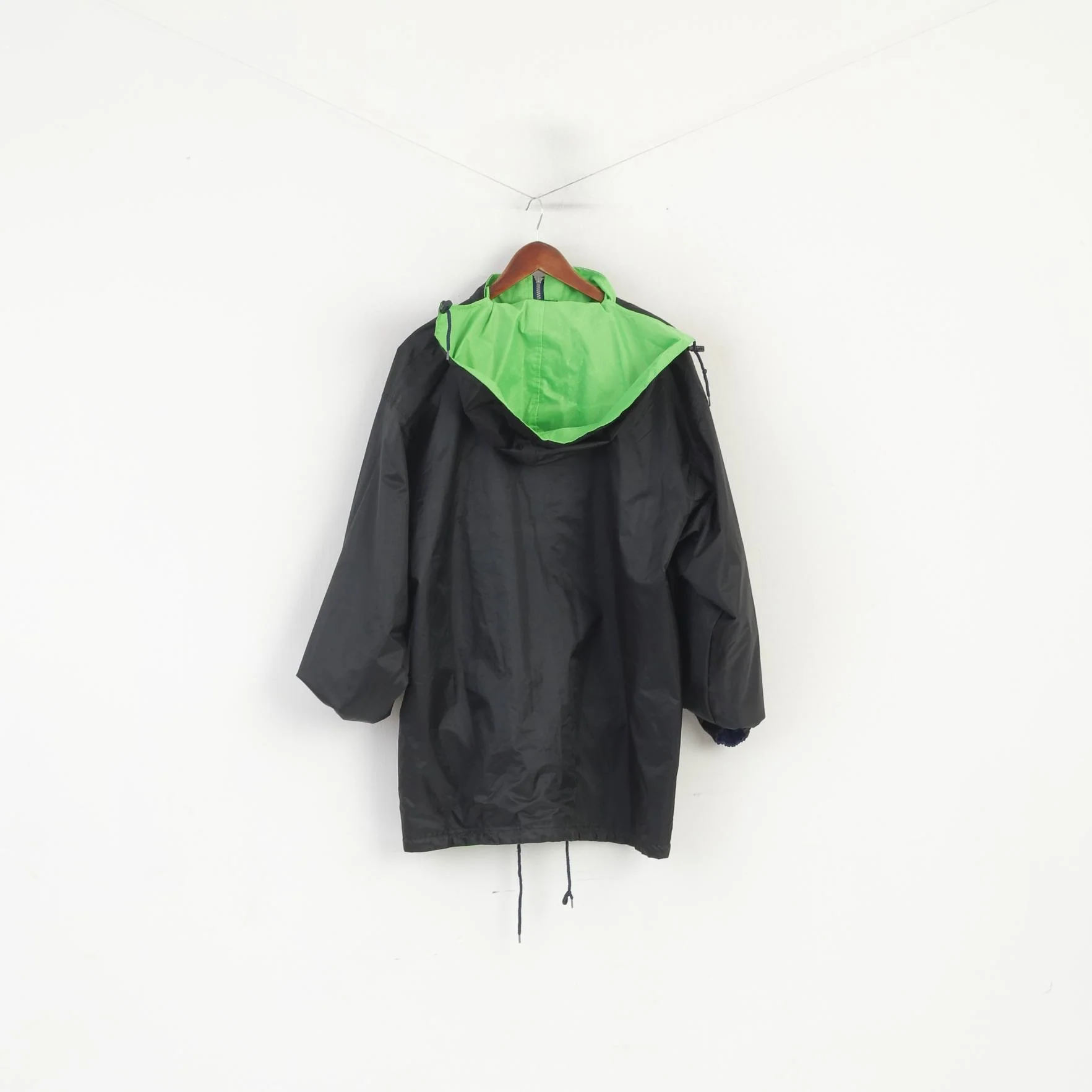 Dream Athletic Dept Men XL Jacket Blue Black Double Sided Vintage Hooded Top - Image 10
