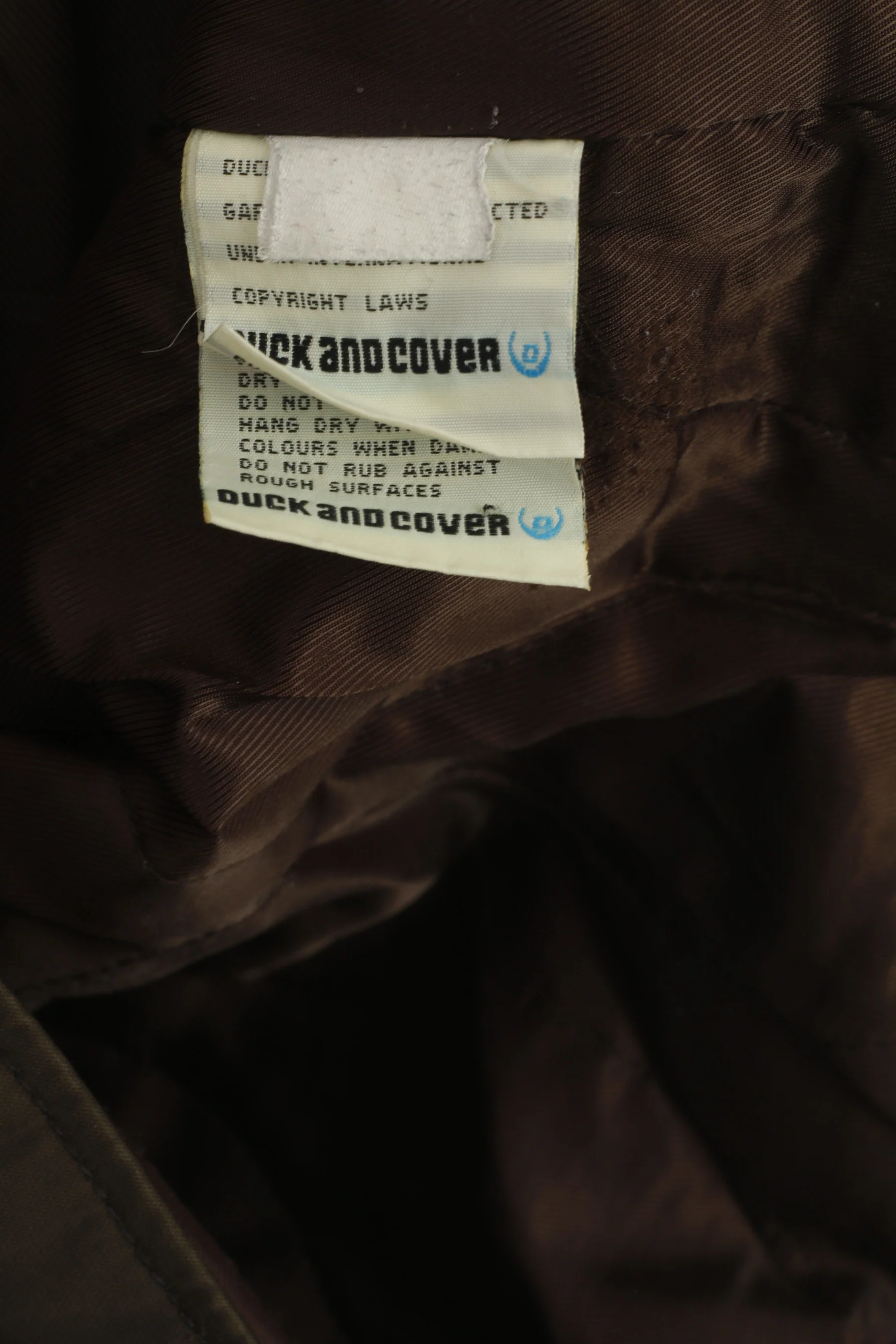 Duck And Cover Men M Jacket Brown Shiny Padded Full Zipper Outdoor Hood Top - Image 7