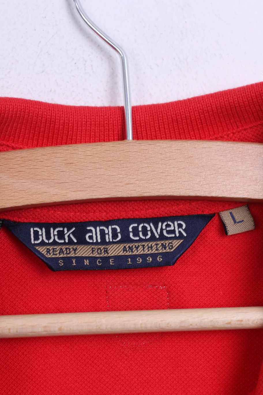Duck and Cover Mens L Polo Shirt Red Cotton Sport - Image 3