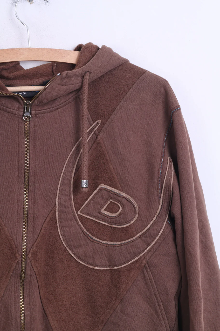 Duck And Cover Mens M Fleece Sweatshirt Hood Top Brown Cotton - Image 3