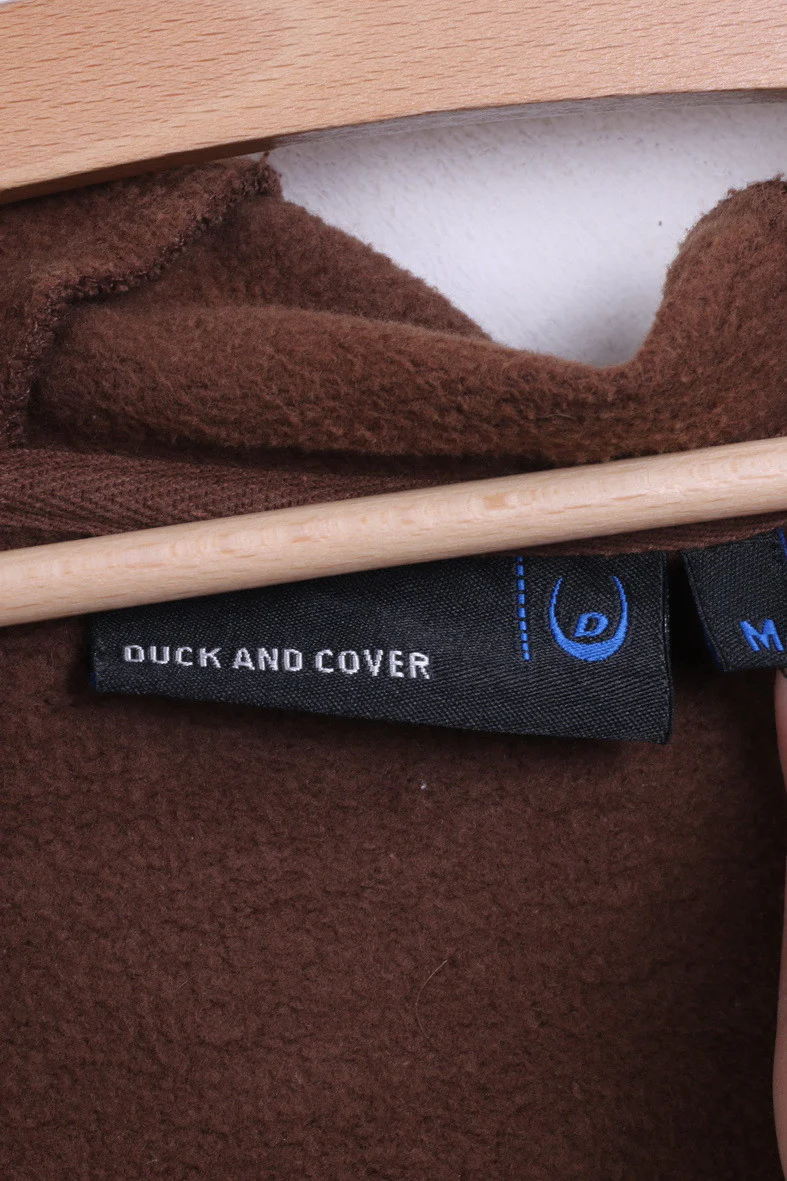 Duck And Cover Mens M Fleece Sweatshirt Hood Top Brown Cotton - Image 4