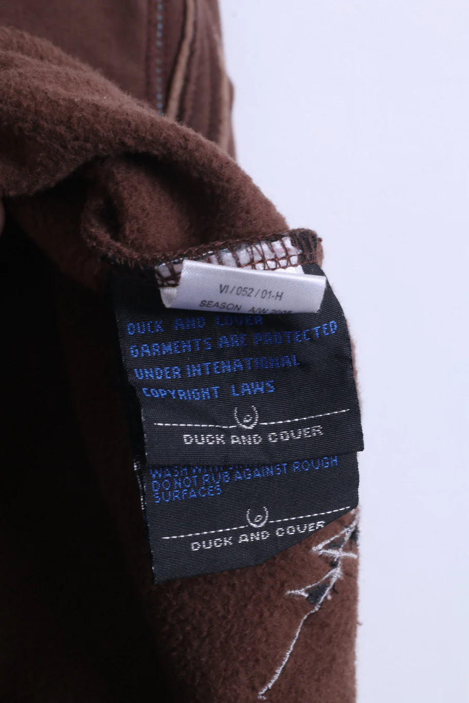 Duck And Cover Mens M Fleece Sweatshirt Hood Top Brown Cotton - Image 5
