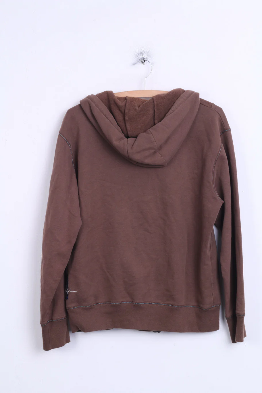 Duck And Cover Mens M Fleece Sweatshirt Hood Top Brown Cotton - Image 6