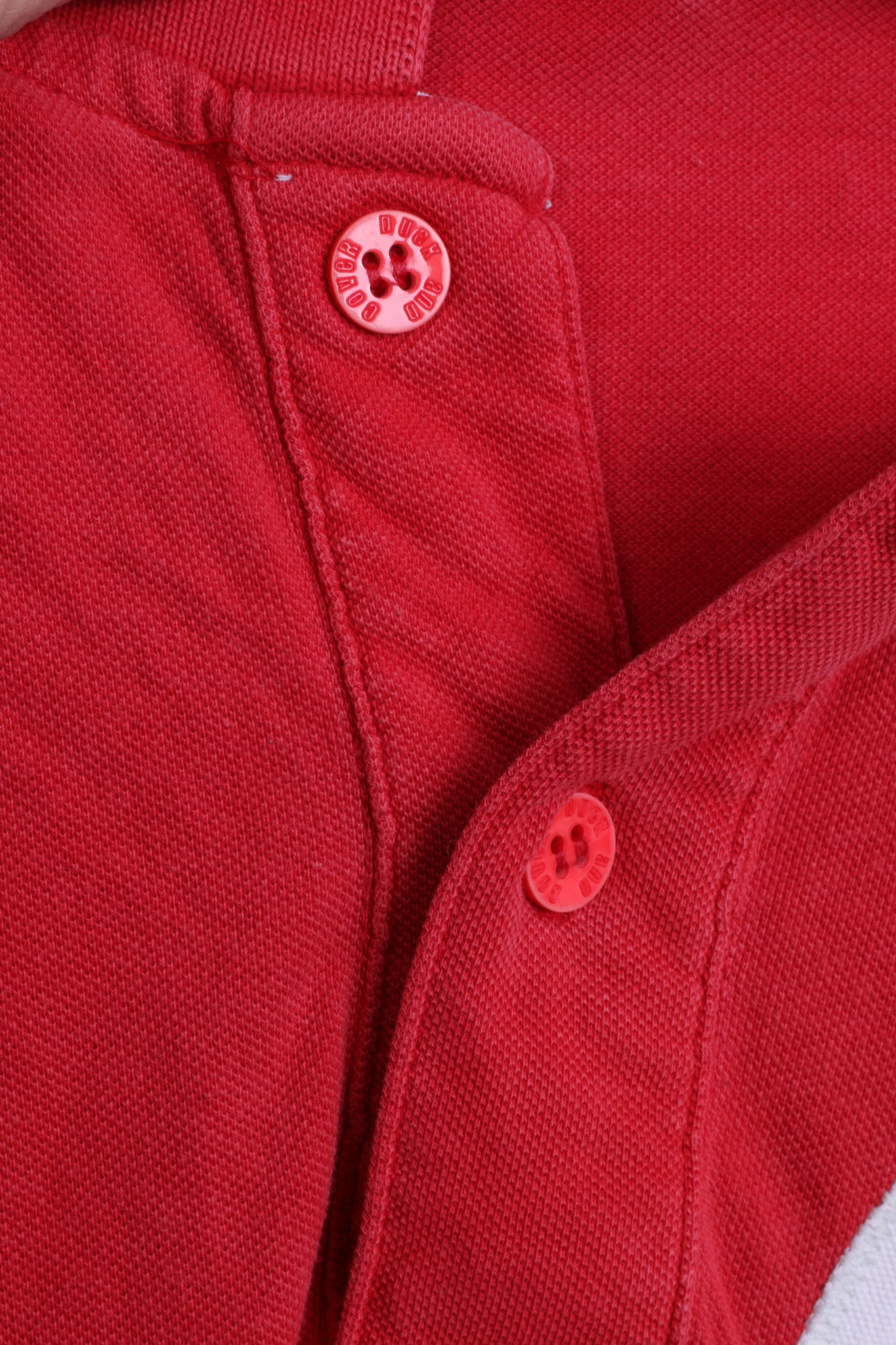 Duck and Cover Mens XL Polo Shirt Red Washed Look Cotton Top Jersey - Image 3