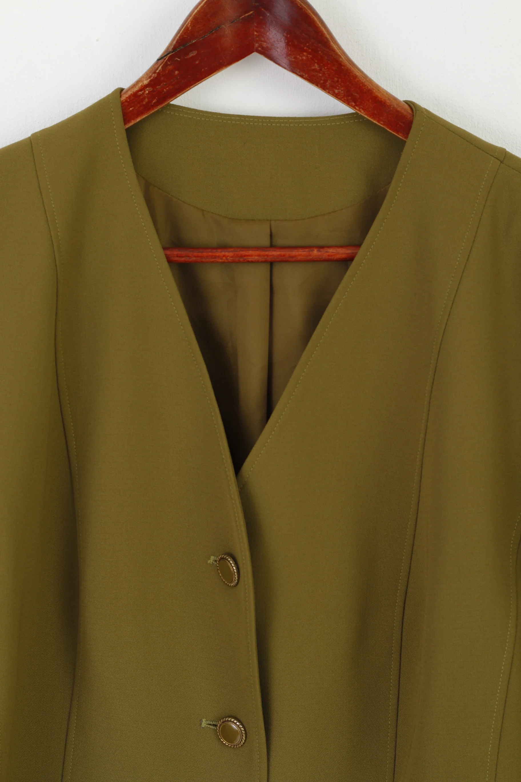 Eastex Heirloom Women 20 46 XL Blazer Green Shiny Sinlge Breasted Classic Jacket - Image 2