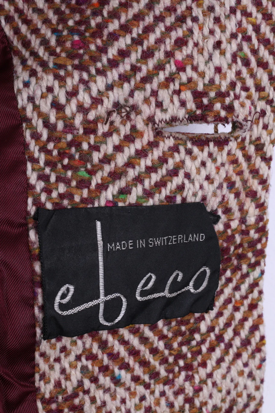 Ebeco Womens L Jacket Double Breasted Check Beige Switzerland - Image 4