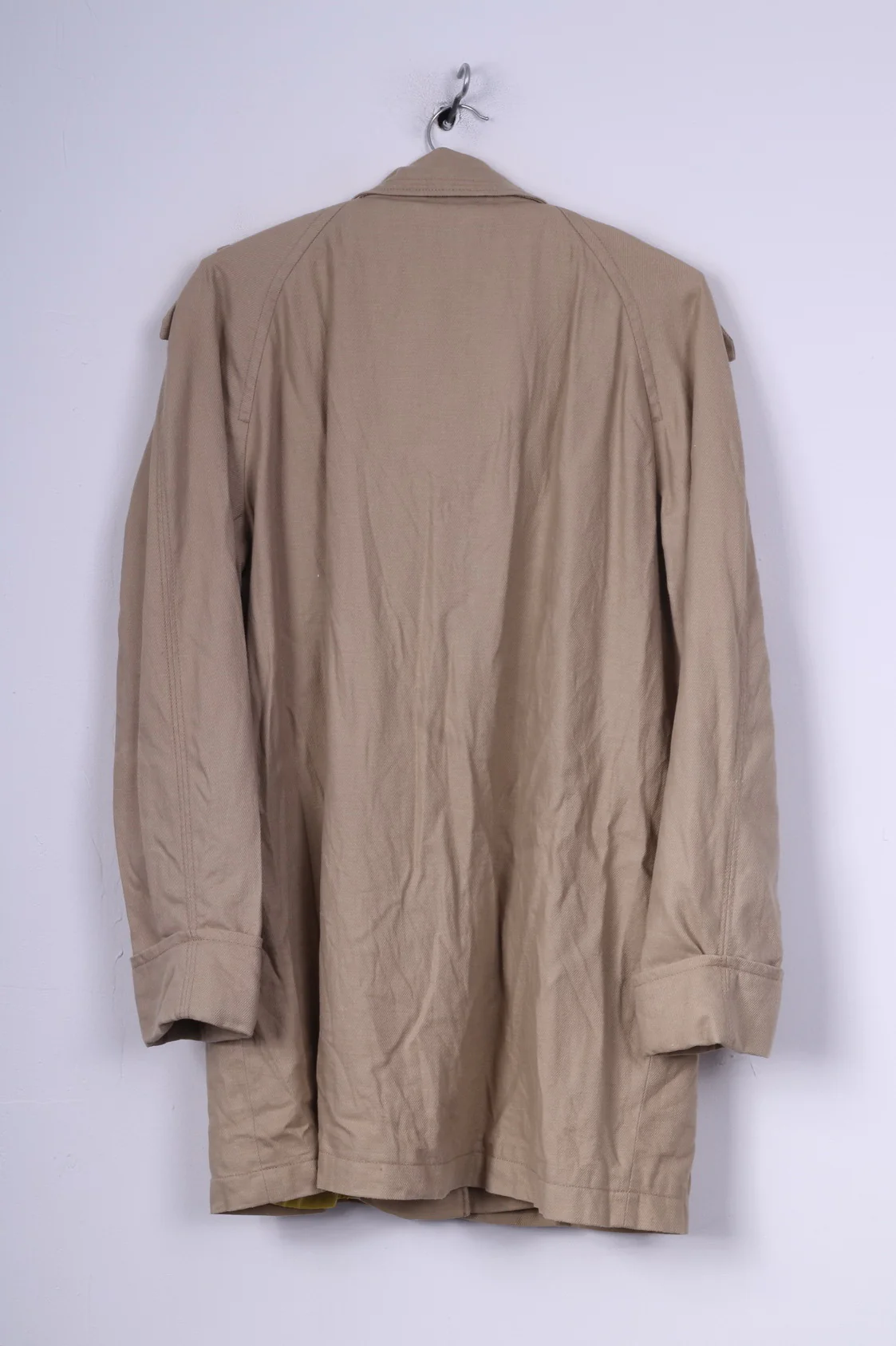 EDC by esprit Womens M Jacket Beige Lightweight Raglan Sleeve Big Buttons Cotton - Image 6