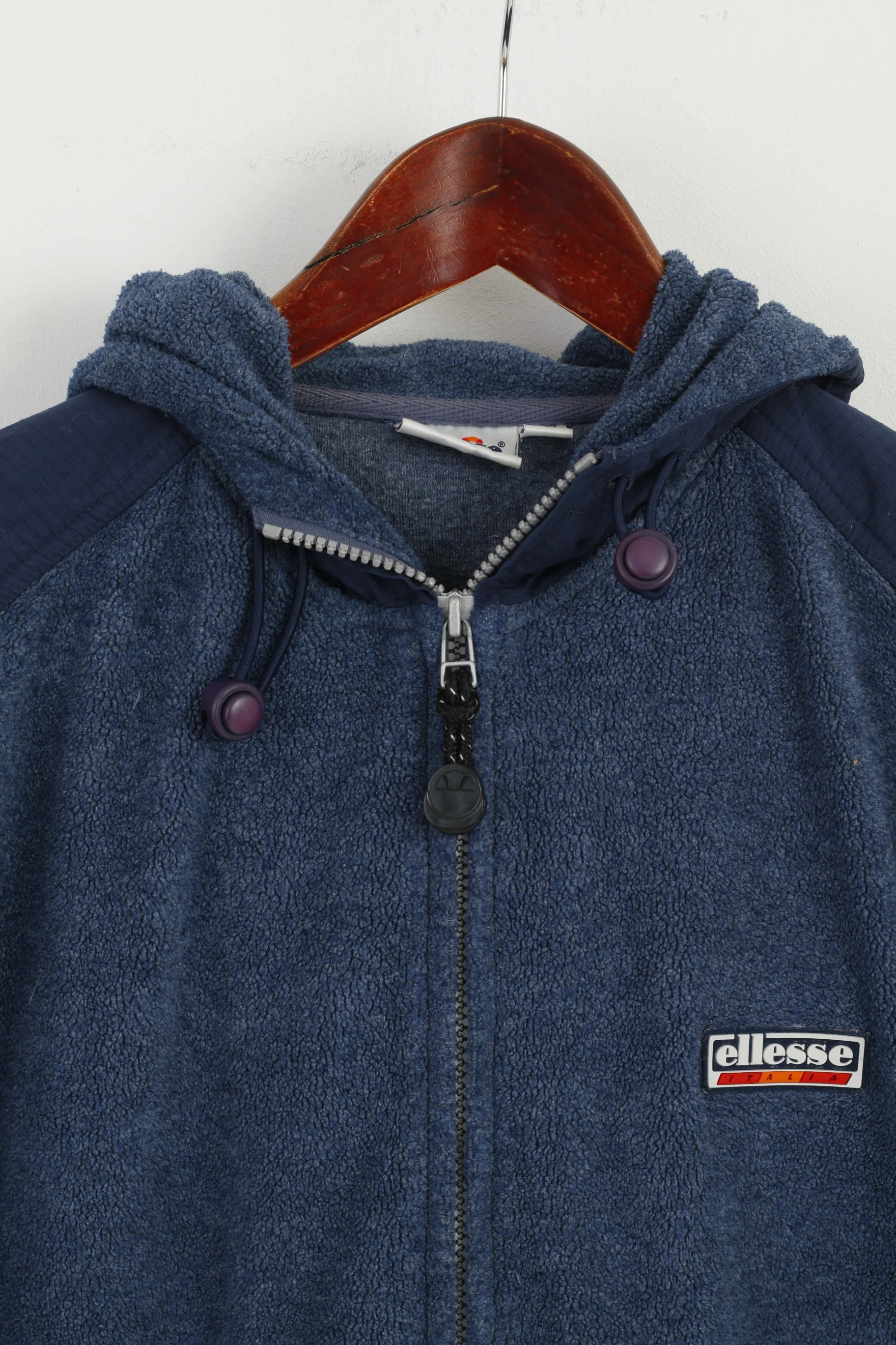 Ellesse Italia Juniors Youth 152 - 158 Sweatshirt Navy Full Zipper Hooded Fleece Top - Image 2
