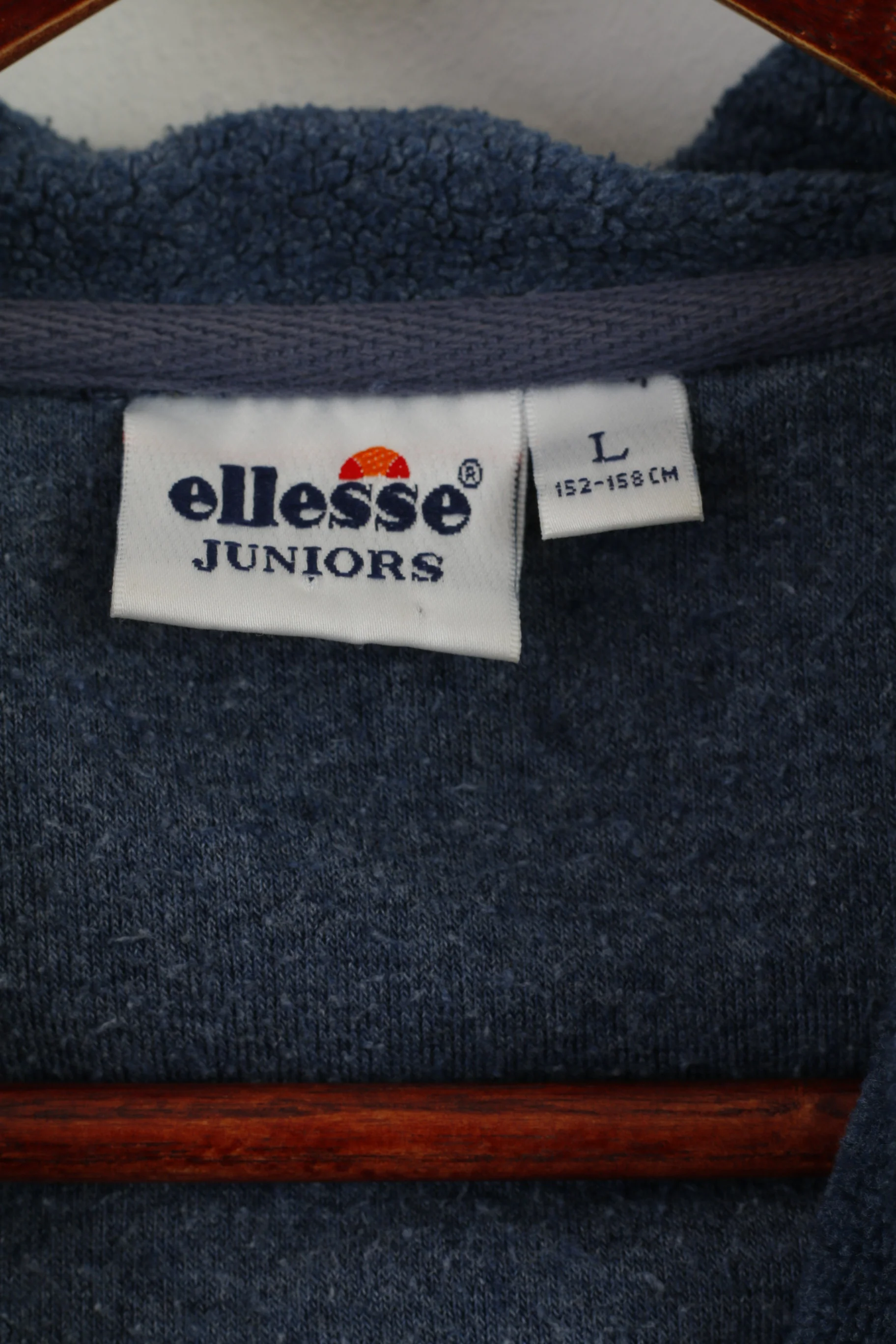 Ellesse Italia Juniors Youth 152 - 158 Sweatshirt Navy Full Zipper Hooded Fleece Top - Image 4