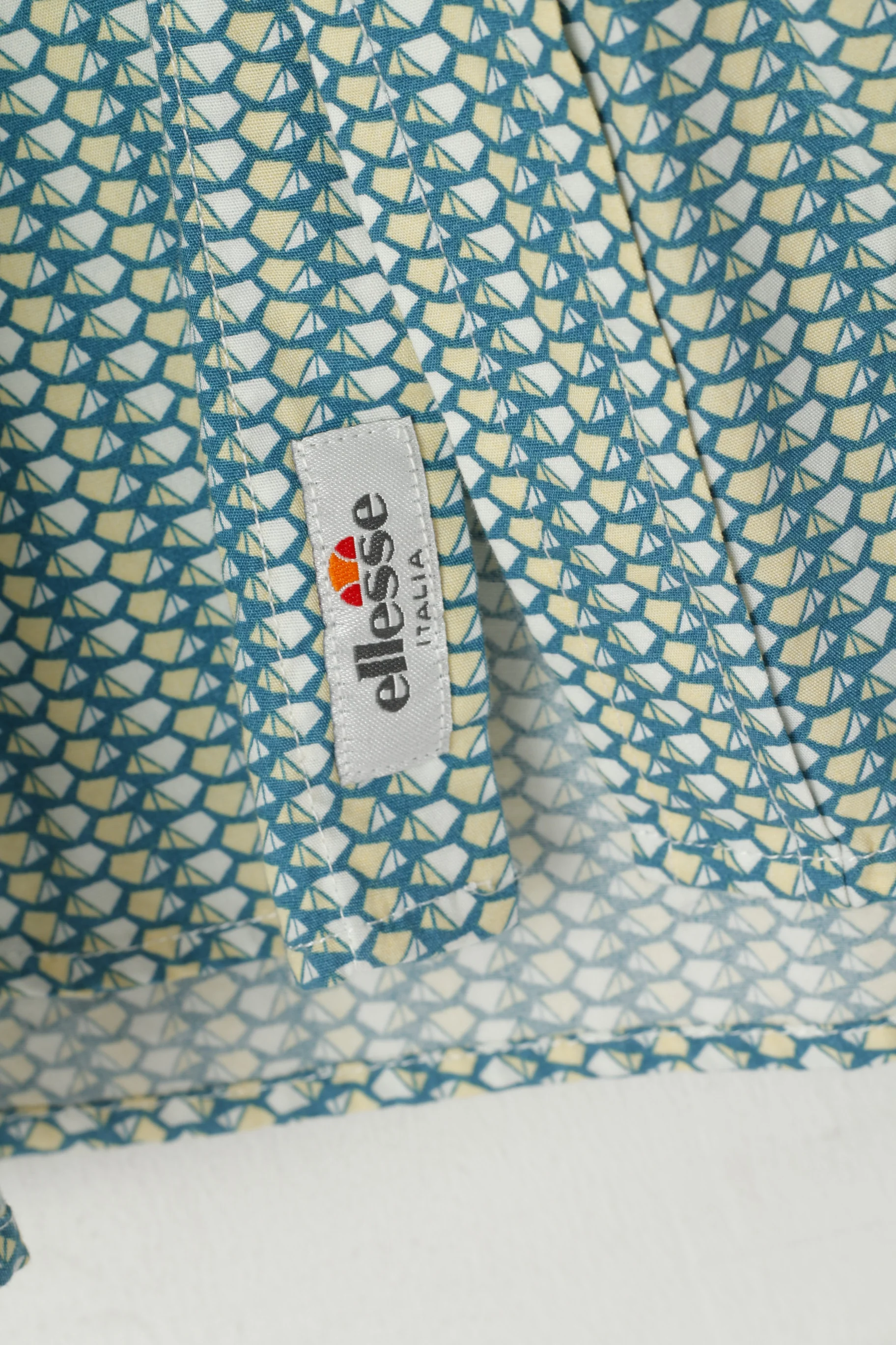 Ellesse Italia Men XXL Casual Shirt Green Cotton Multi Printed Deatailed Buttons Top - Image 6