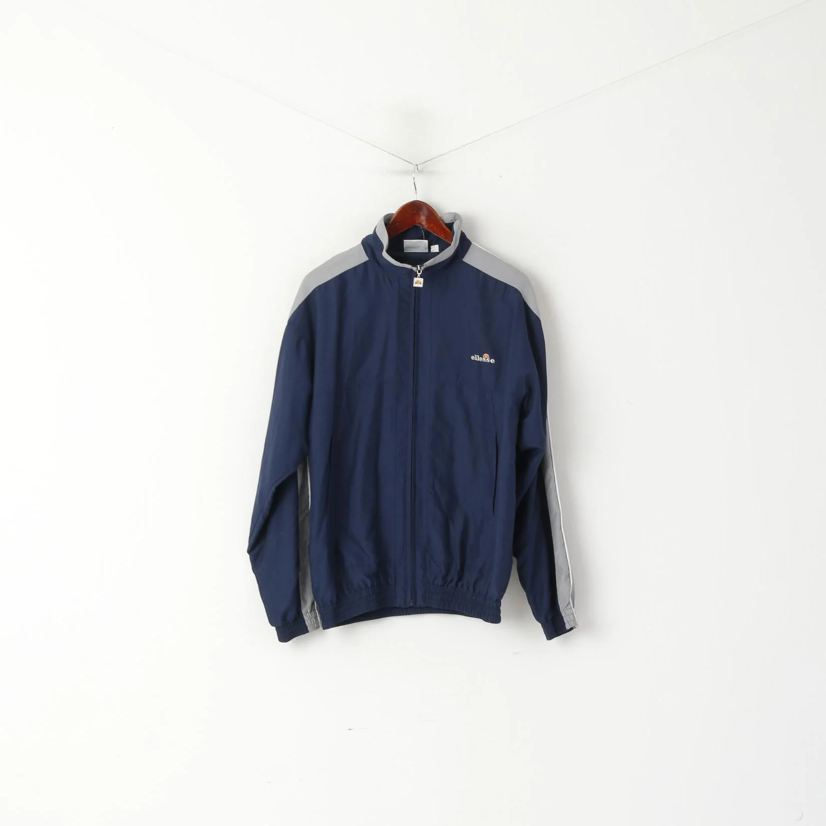 Ellesse Men M Jacket Navy Sportswear Full Zip Vintage Bomber track Top - Image 2