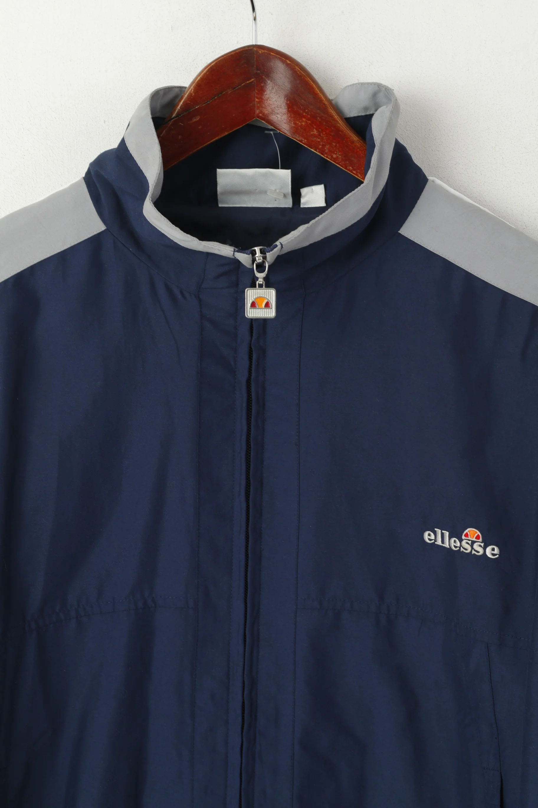 Ellesse Men M Jacket Navy Sportswear Full Zip Vintage Bomber track Top - Image 3