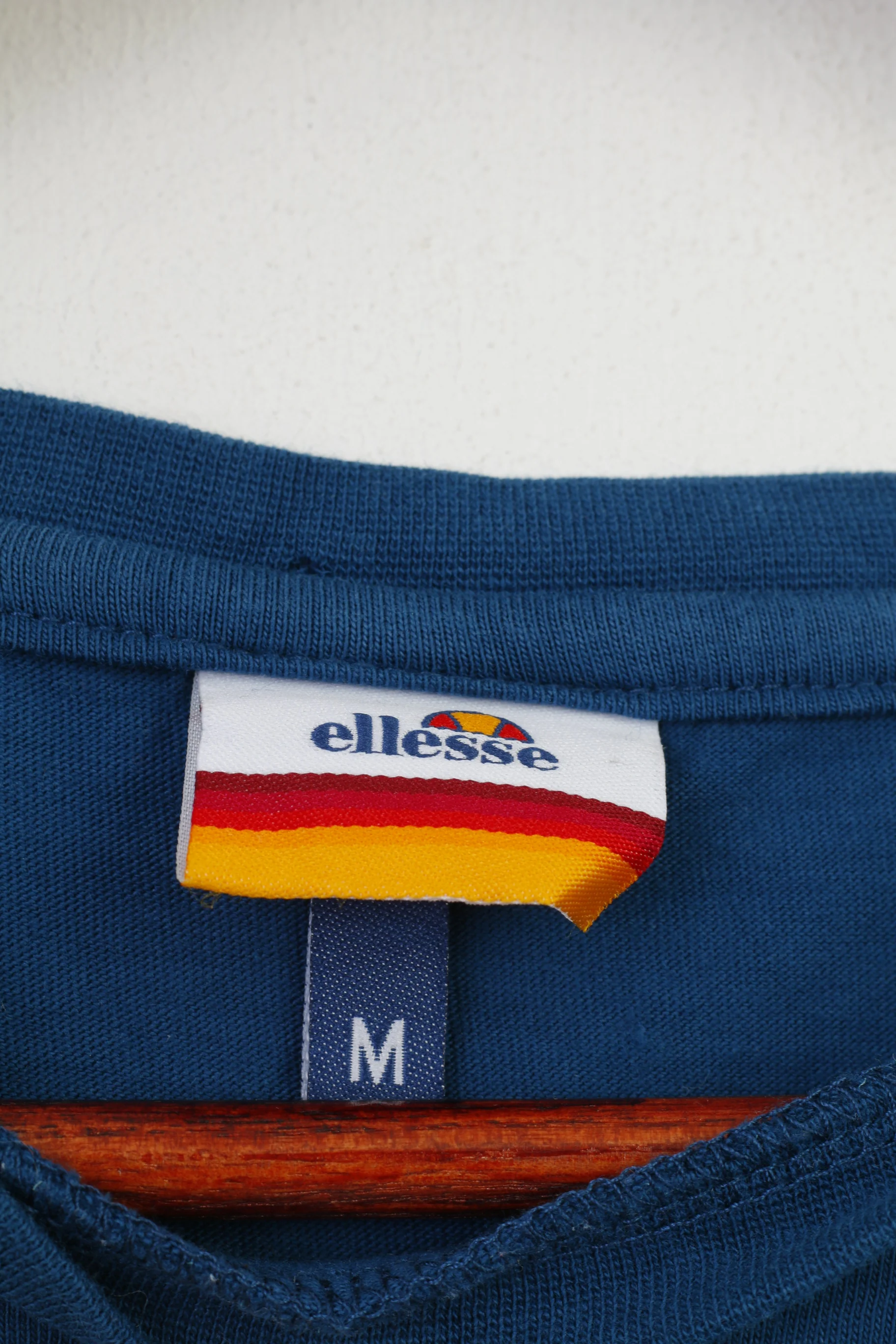 Ellesse Men M T-Shirt Big Logo Cotton Grey Crew Neck Sportswear Top - Image 5