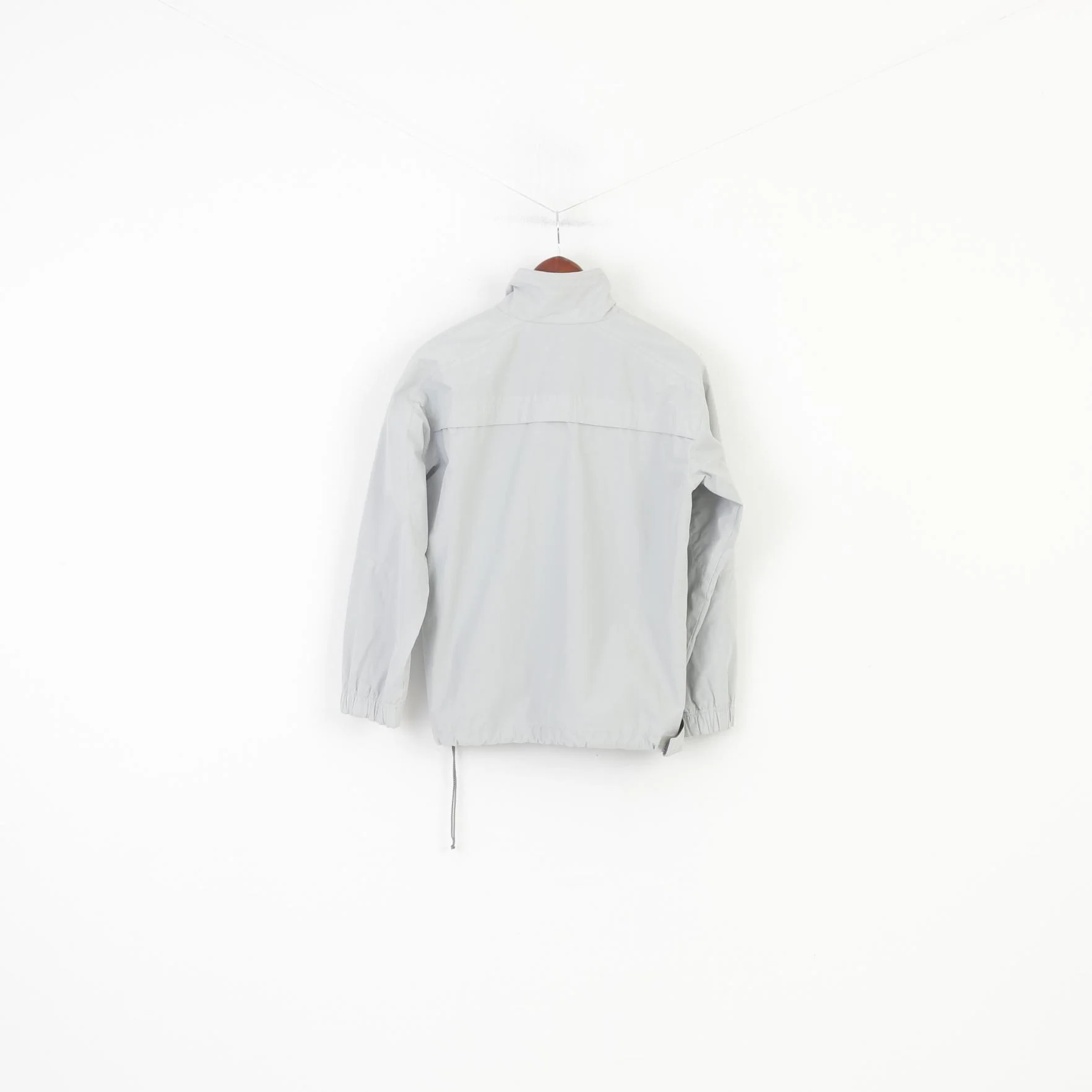 Ellesse Woman 12 M Jacket Zip Neck Grey Hood Pocket Spot Vintage Top - Image 8