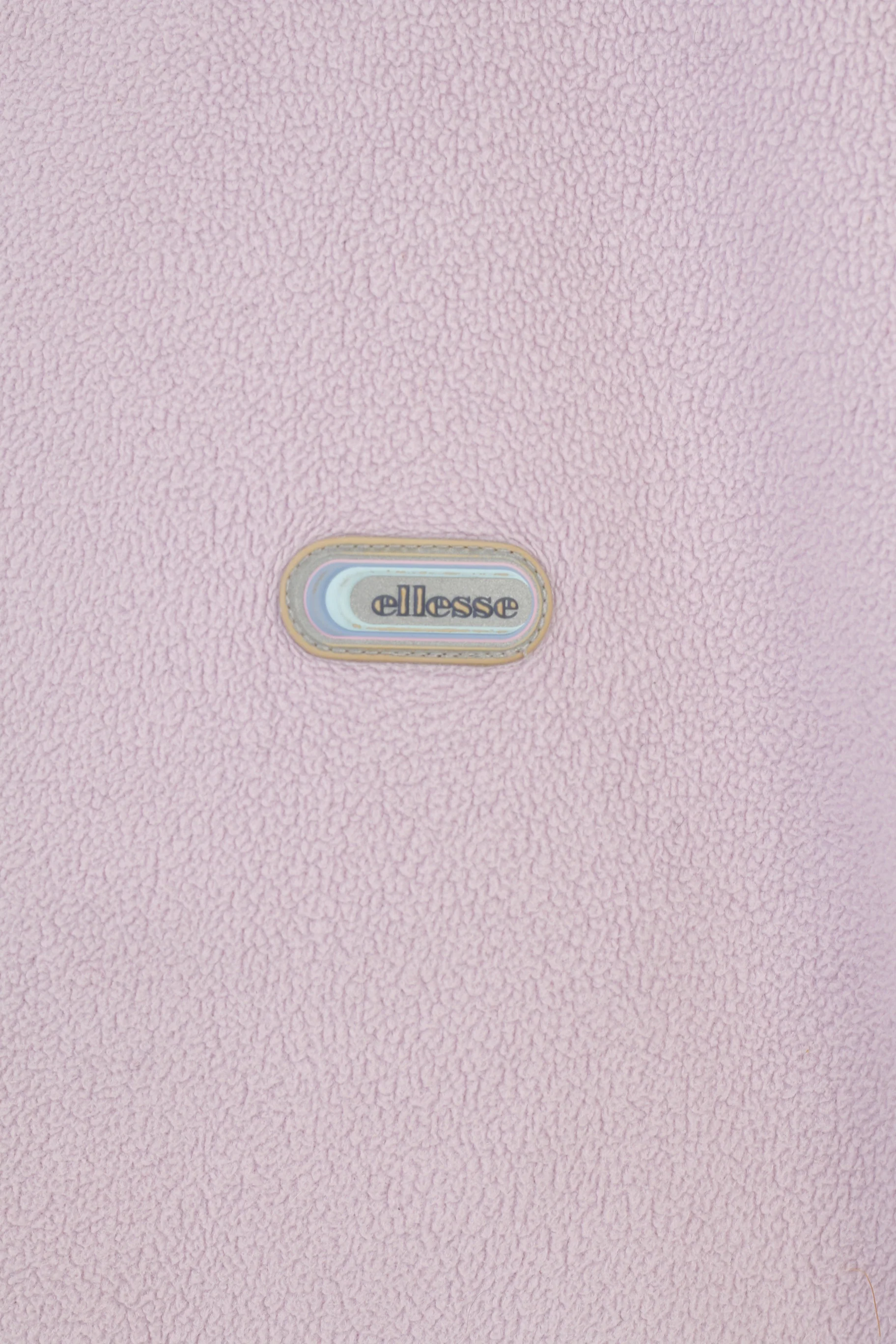 Ellesse Women 38 M Sweatshirt Pink Fleece Full Zipper Collar Pockets Vintage Winter Top - Image 4