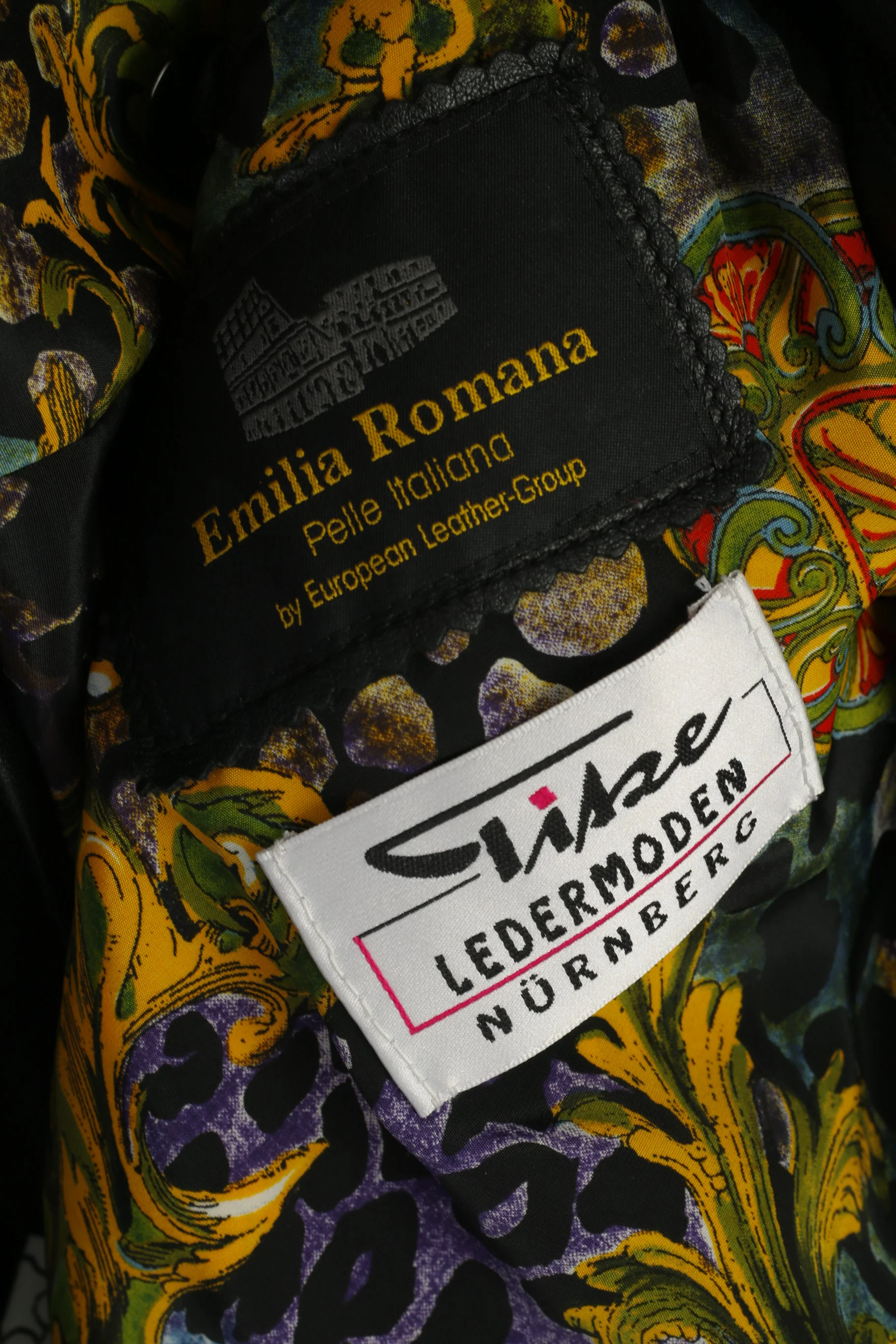 Emilia Romana Women M Jacket Black Leather Italy Vintage Detailed Bomber Top - Image 7