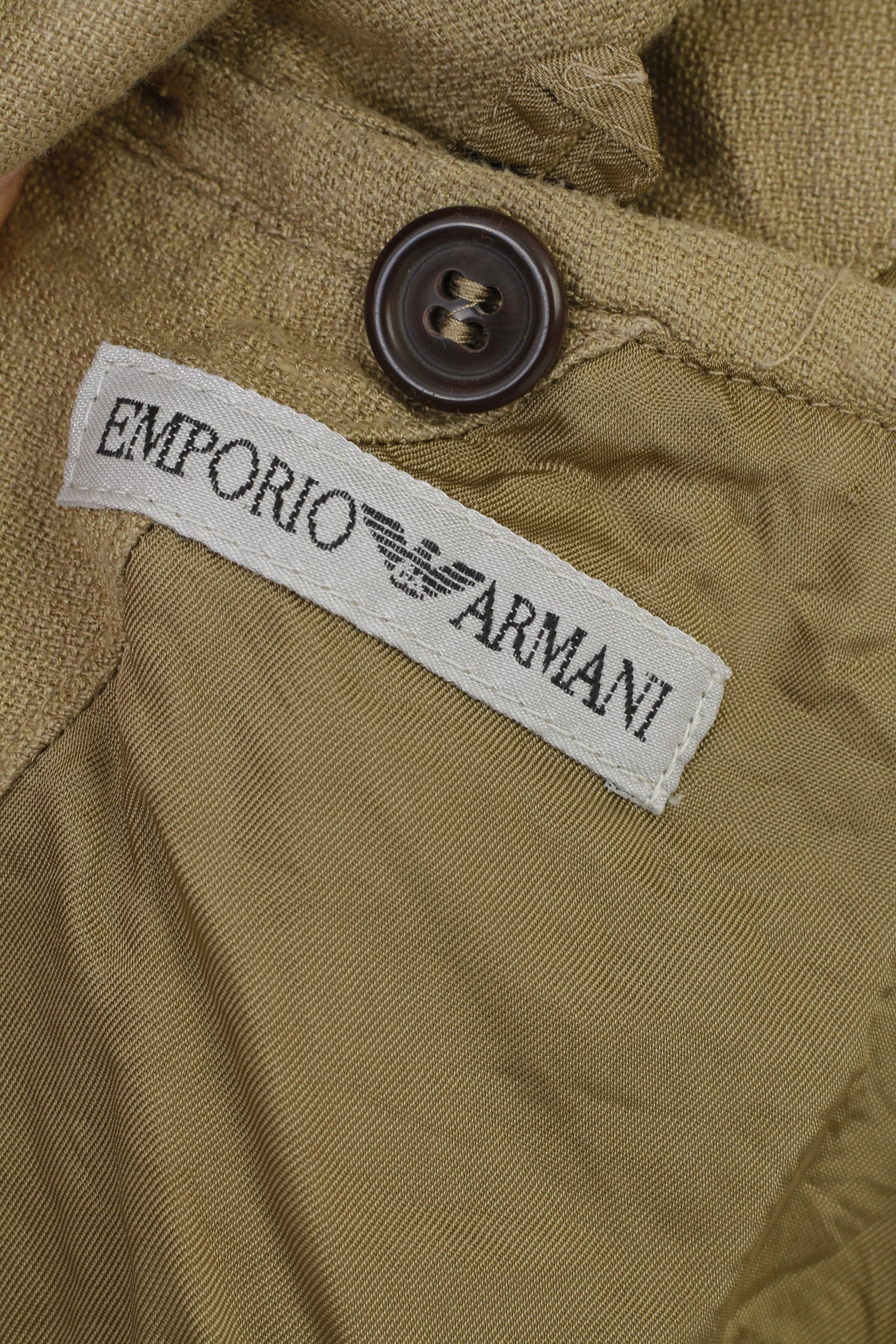 Emporio Armani Men 50 40 Blazer Beige Elegant Bottoms Made in Italy Jacket - Image 4