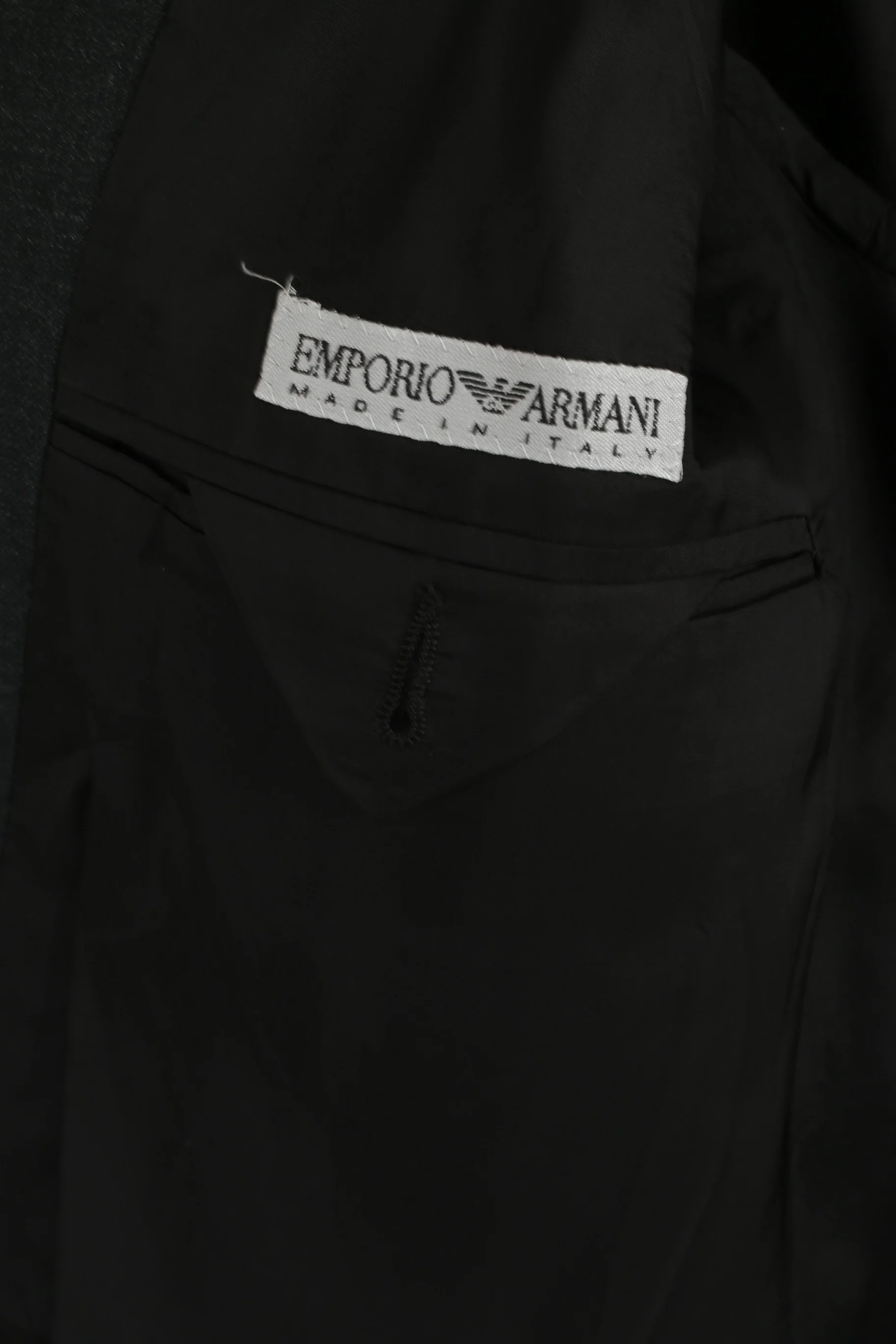 Emporio Armani Men 54 44 Blazer Charcoal Vintage Single Breasted Made in Italy Jacket - Image 6