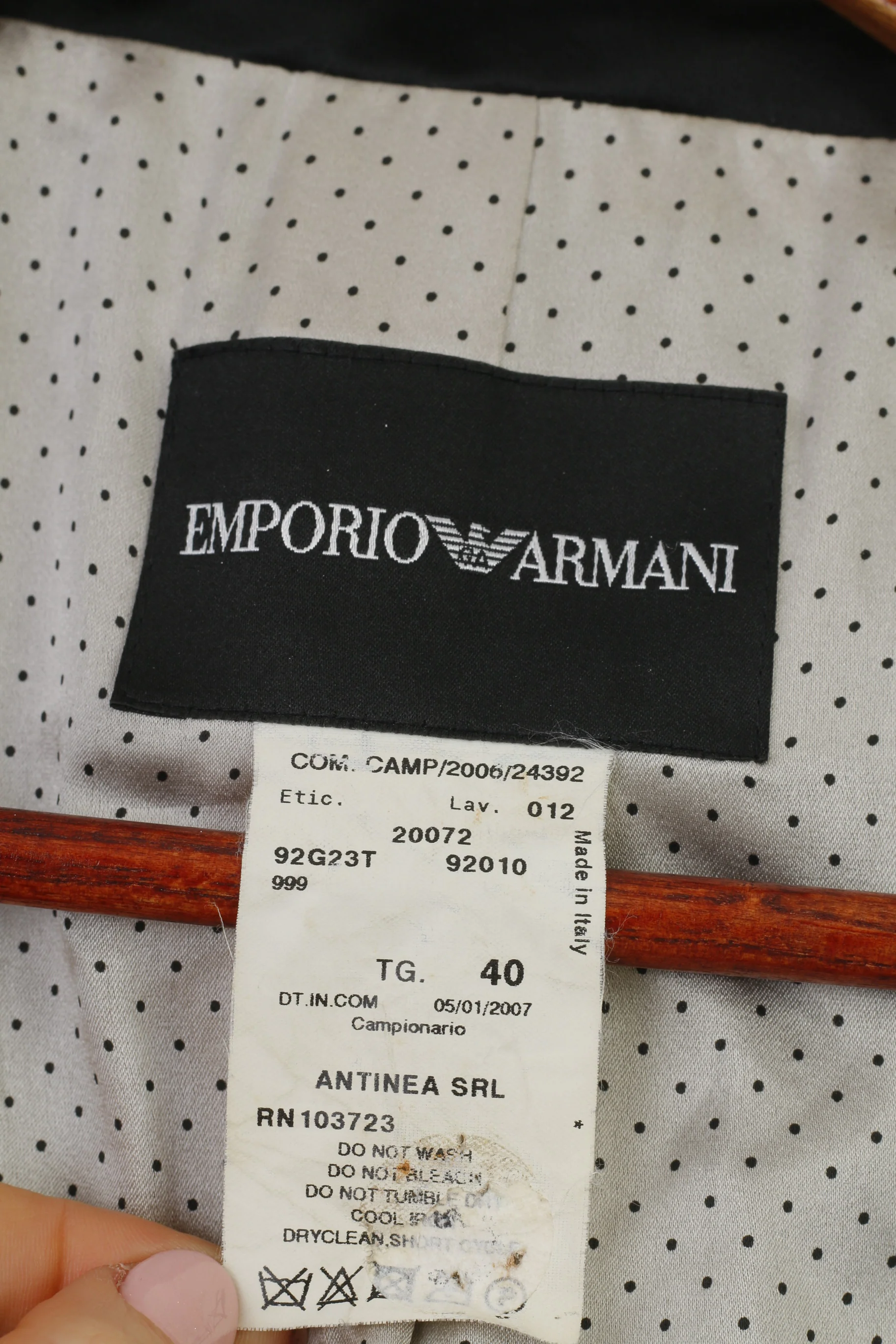 Emporio Armani Woman 40 S Jacket Black Bottom Collar Breasted Elegant Blazer Polyester Top - Image 5