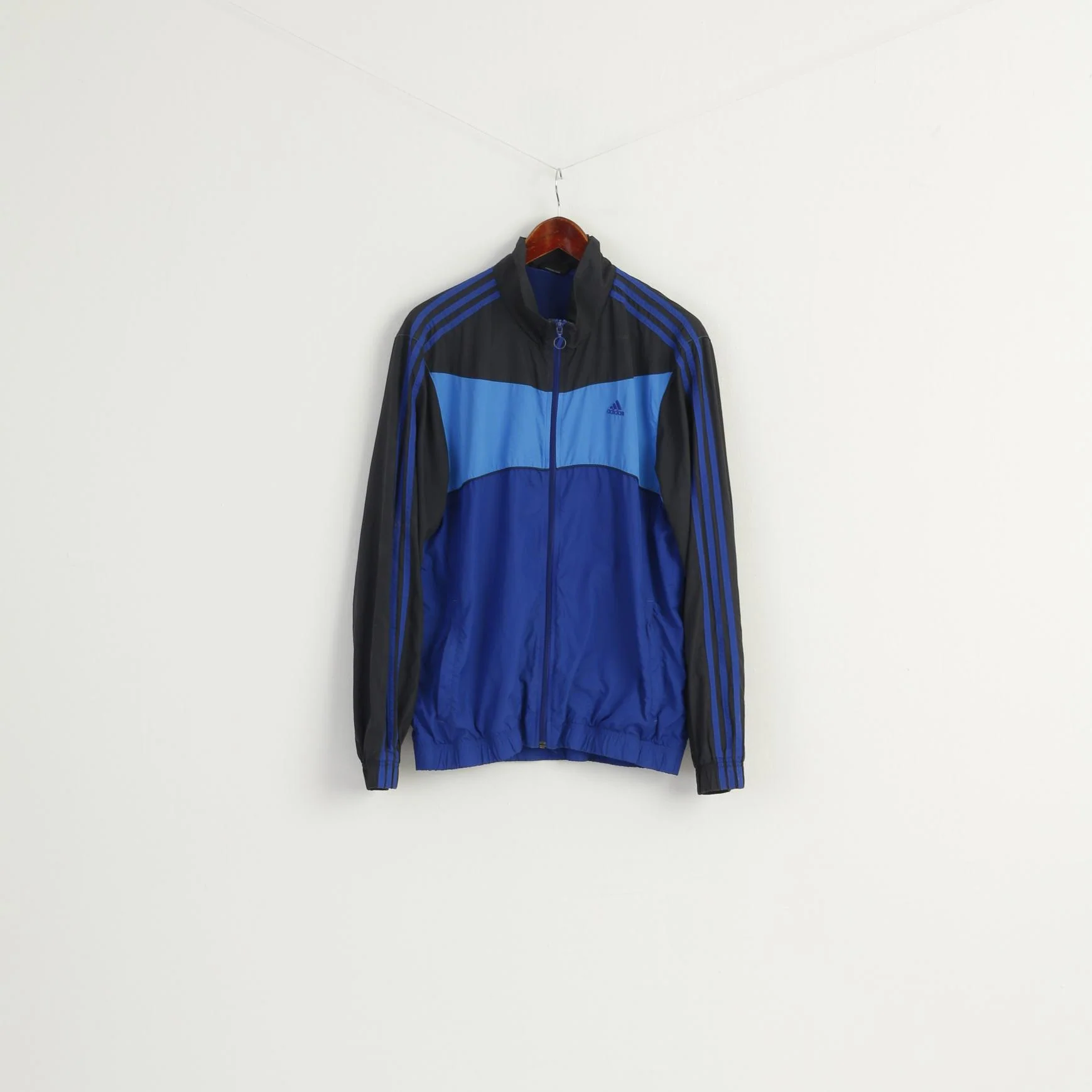 Adidas Men M Jacket Blue Sportswear Zip Up Football Vintage 2008 Track Top - Image 2