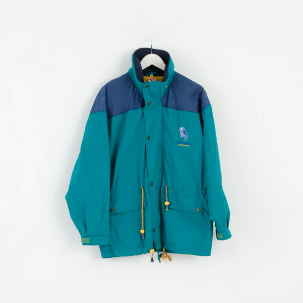 Enjoyable Mens S Jacket Green Nylon Vintage Zip Up Sportswear Parka Top - Image 2