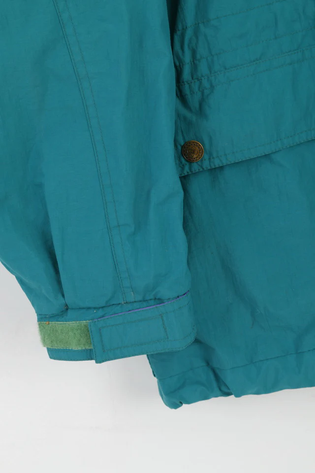 Enjoyable Mens S Jacket Green Nylon Vintage Zip Up Sportswear Parka Top - Image 4
