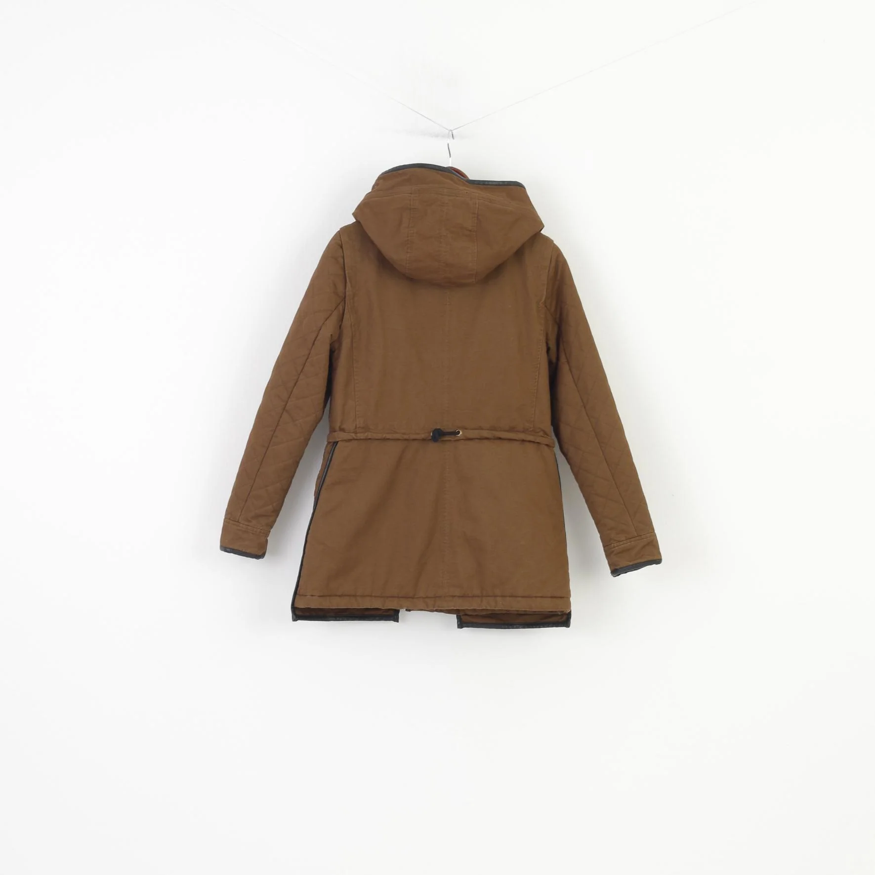 Epister Woman L M Jacket Khaki Padded Full Zipper Hood Winter Pockets Cotton Vintage Top - Image 6