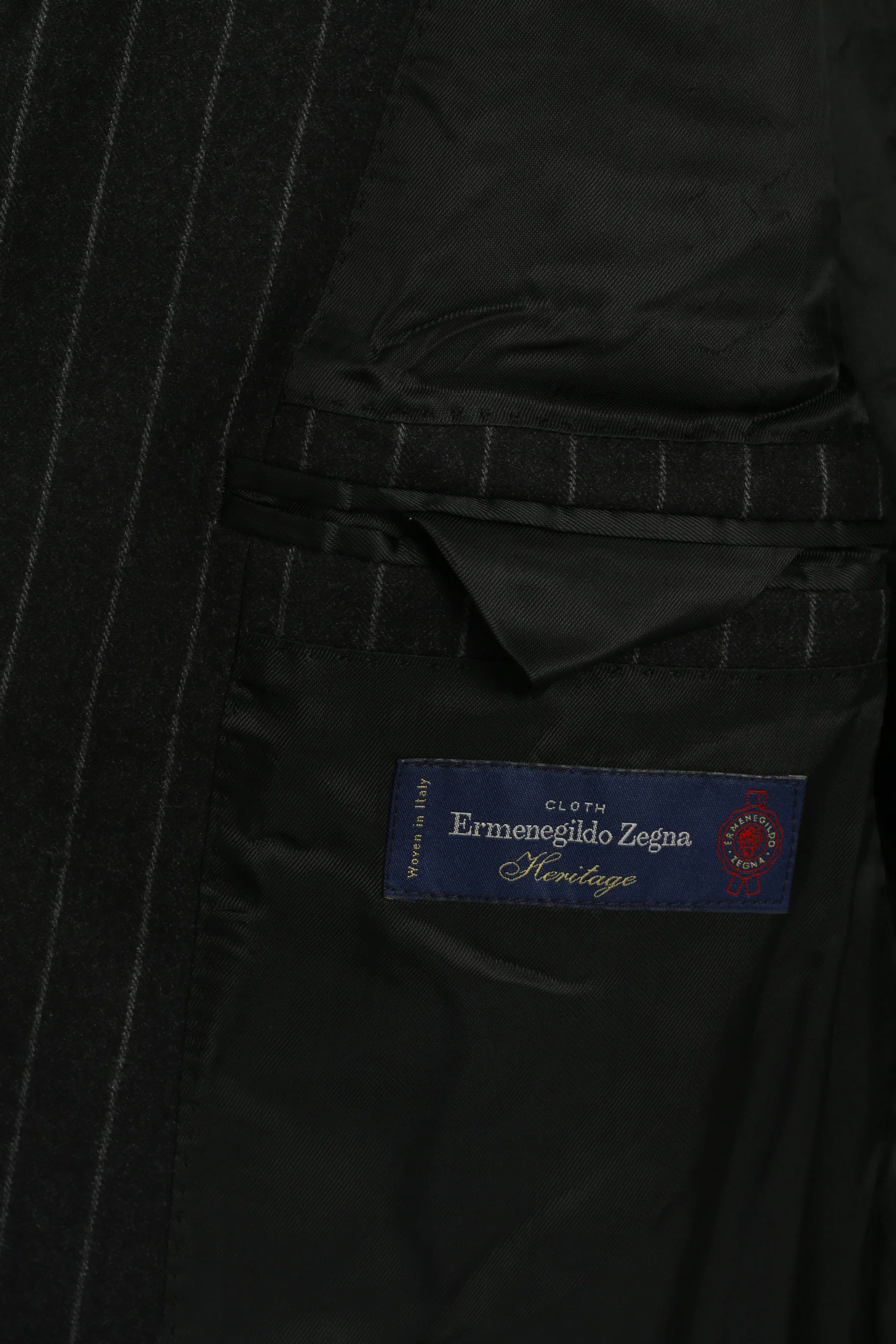 Ermenegildo Zegna Men 44 Blazer Charcoal Striped Wool Woven in Italy Vintage Jacket - Image 5
